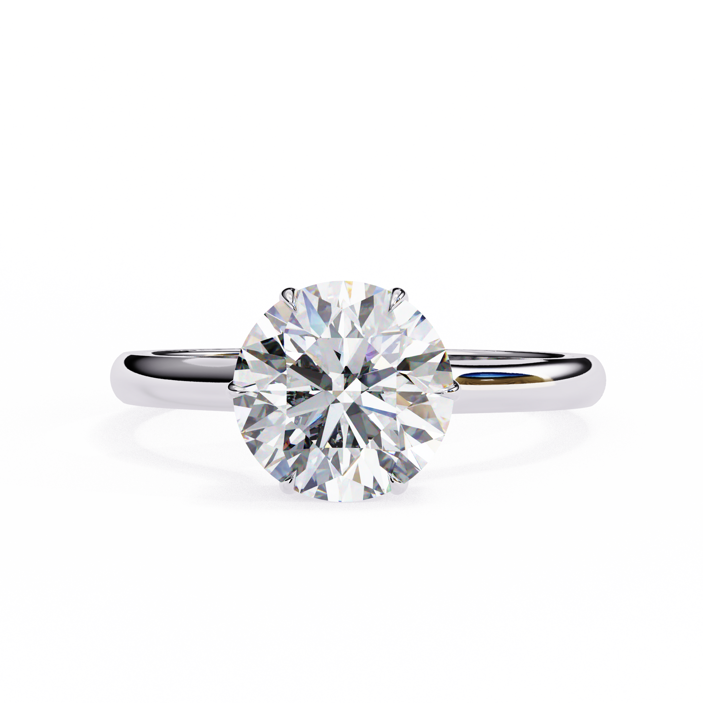 white gold / moissanite, white gold / lab grown