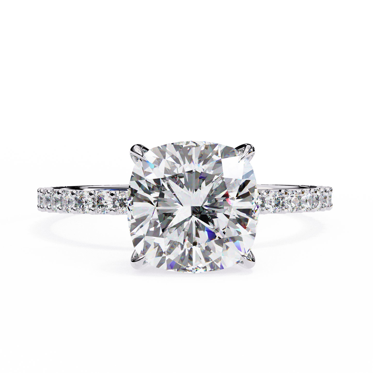 white gold / moissanite, white gold / lab grown