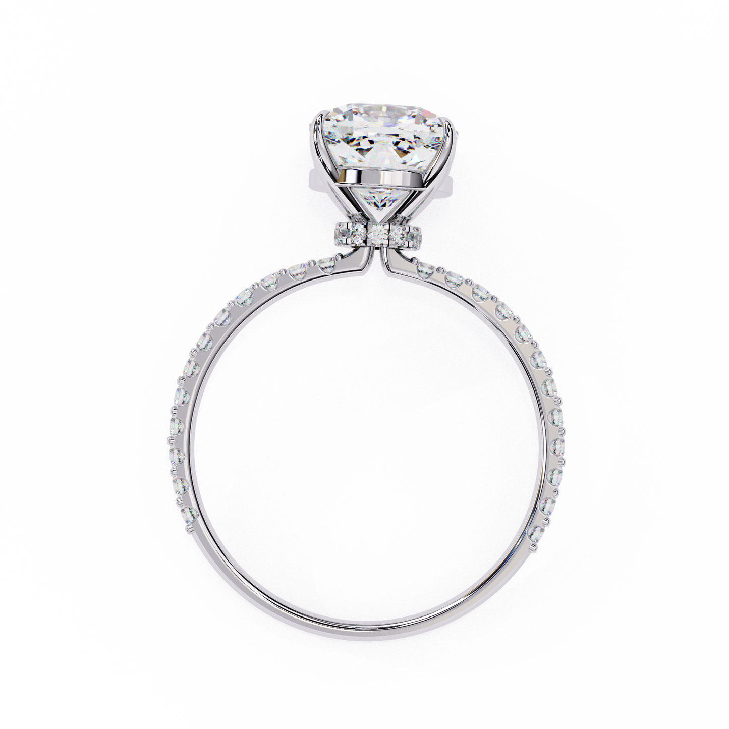 white gold / moissanite, white gold / lab grown