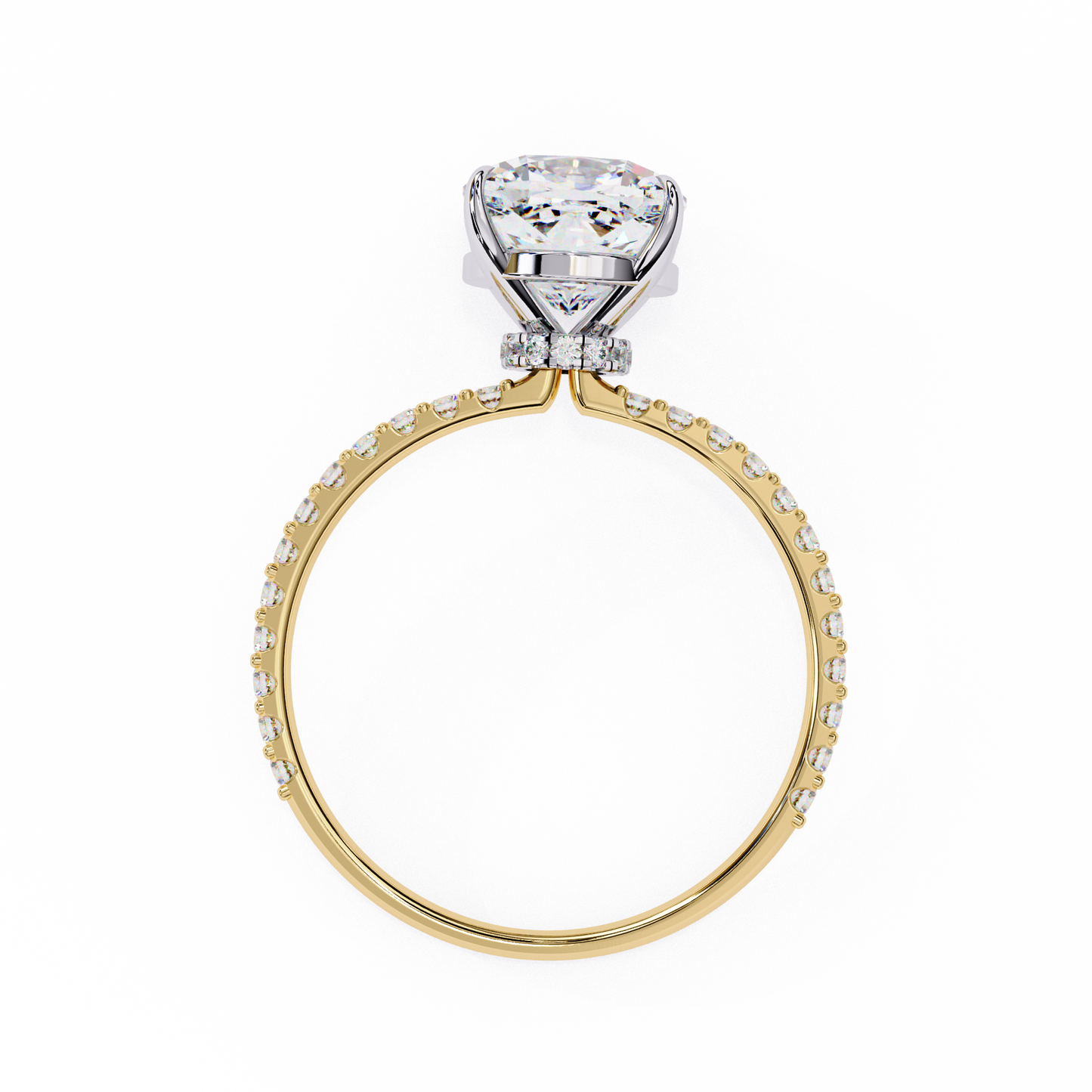 yellow gold / moissanite, yellow gold / lab grown