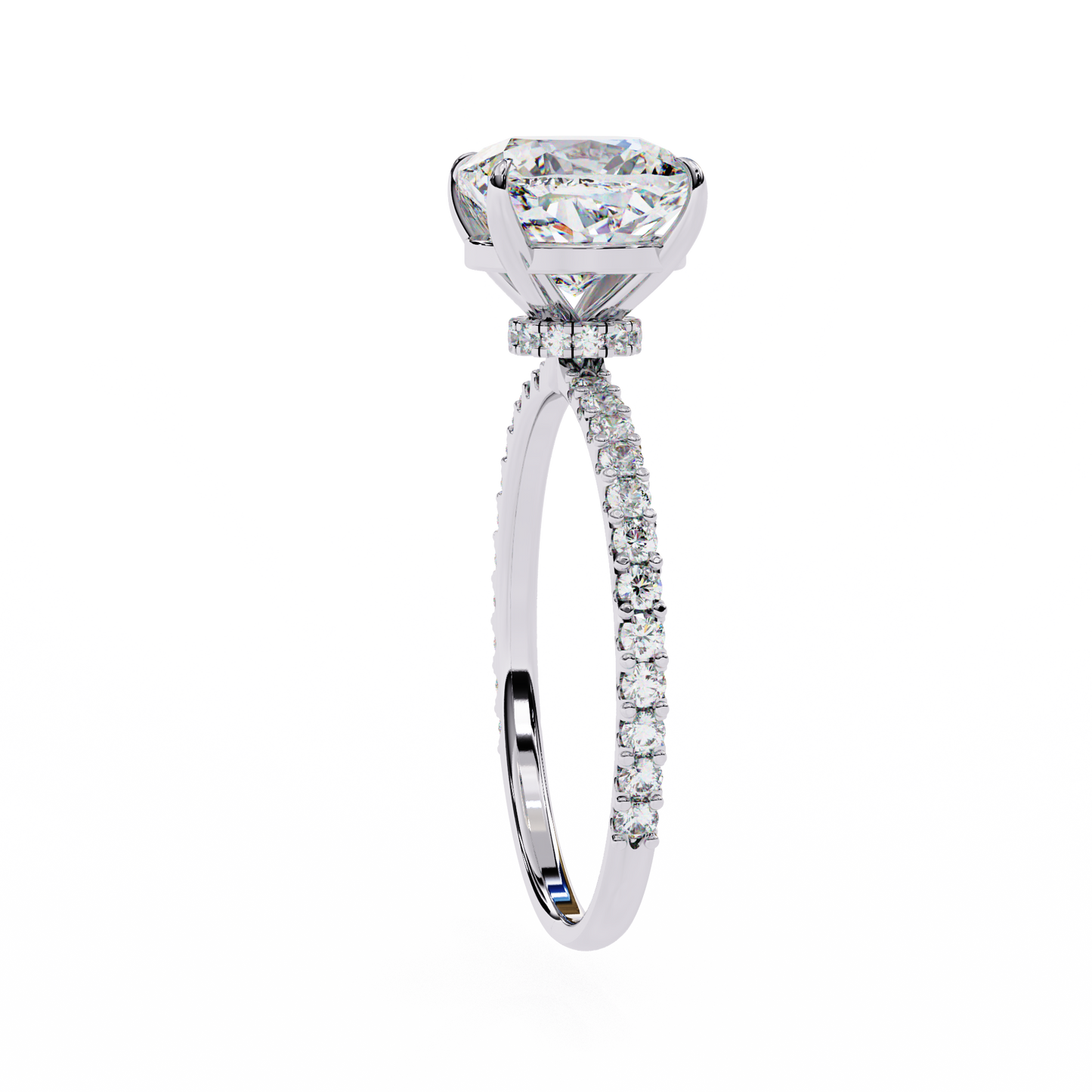 white gold / moissanite, white gold / lab grown
