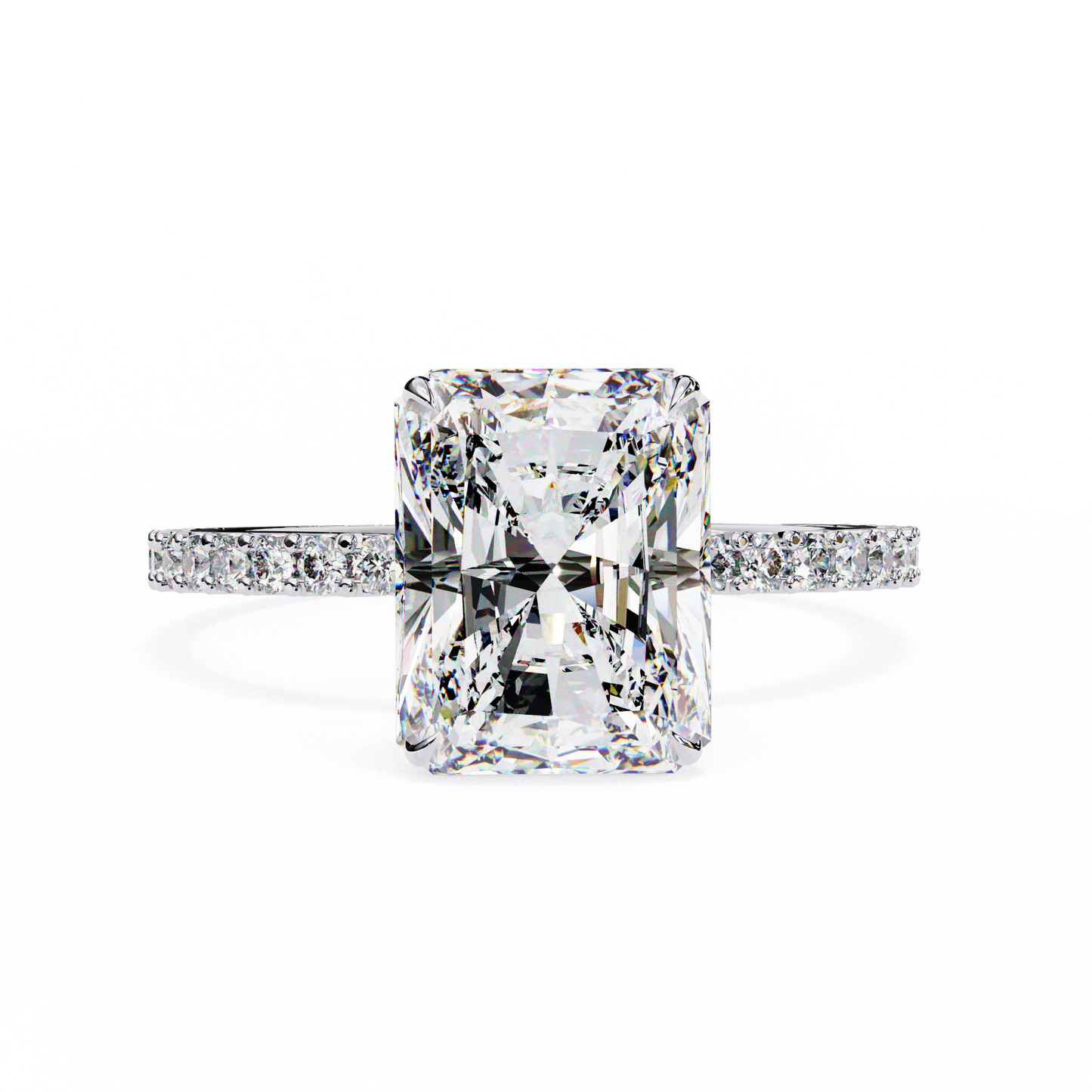 white gold / moissanite, white gold / lab grown
