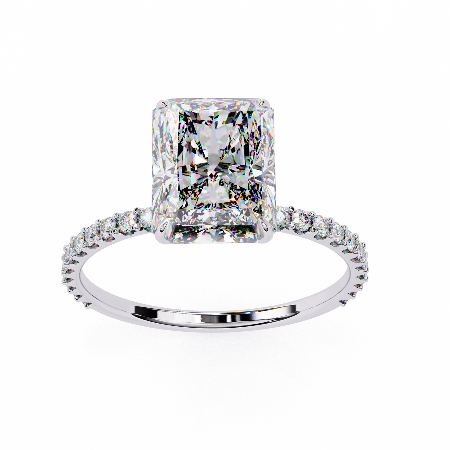white gold / moissanite, white gold / lab grown