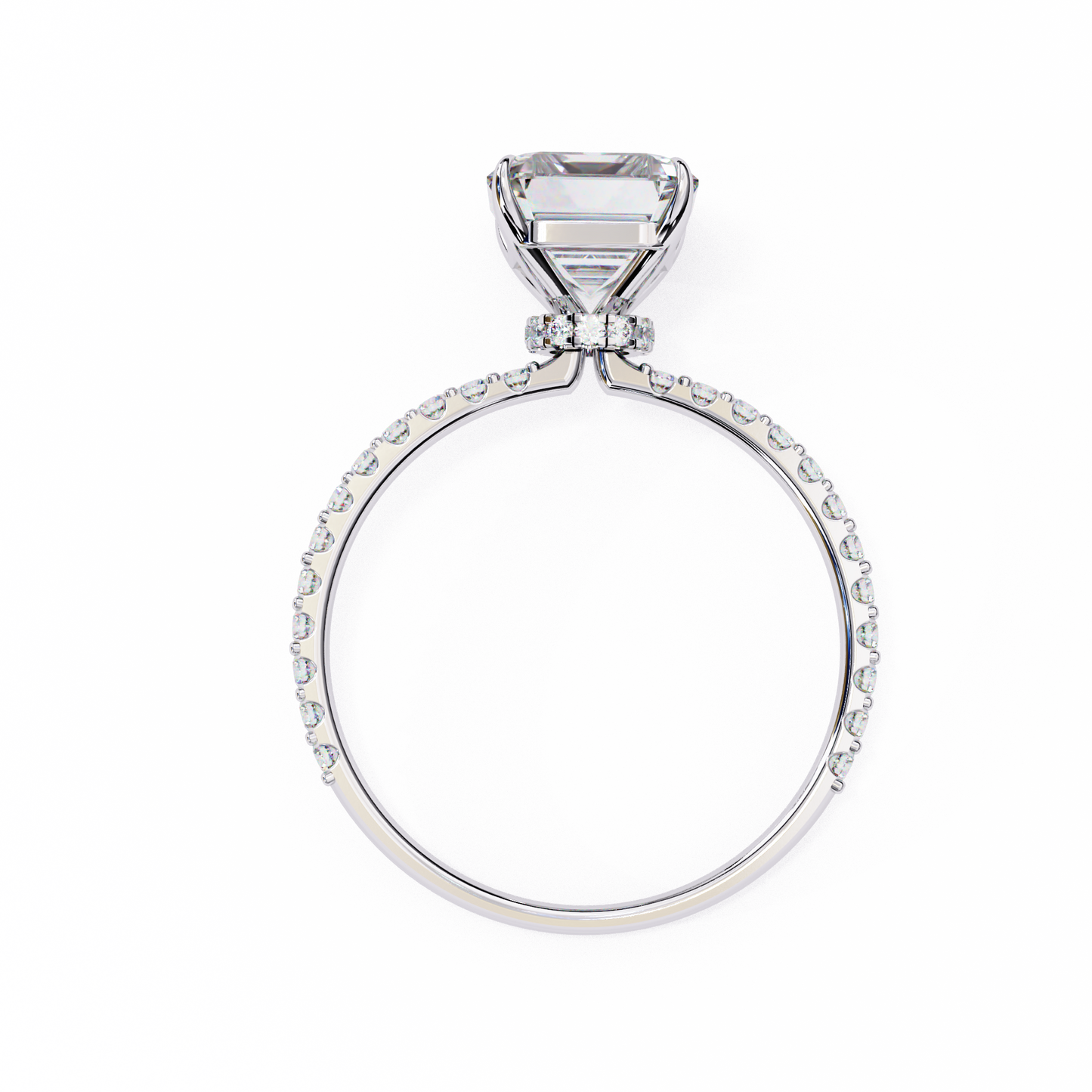 white gold / moissanite, white gold / lab grown