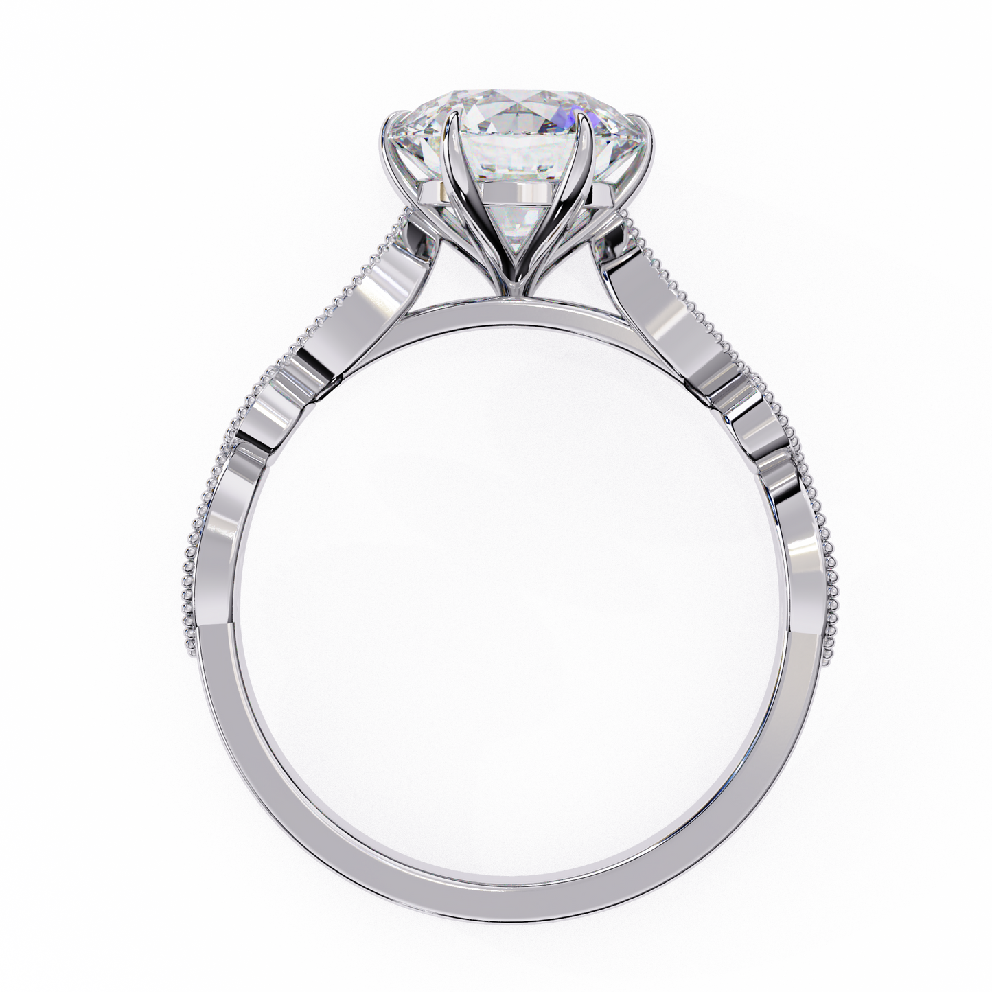 white gold / moissanite, white gold / lab grown