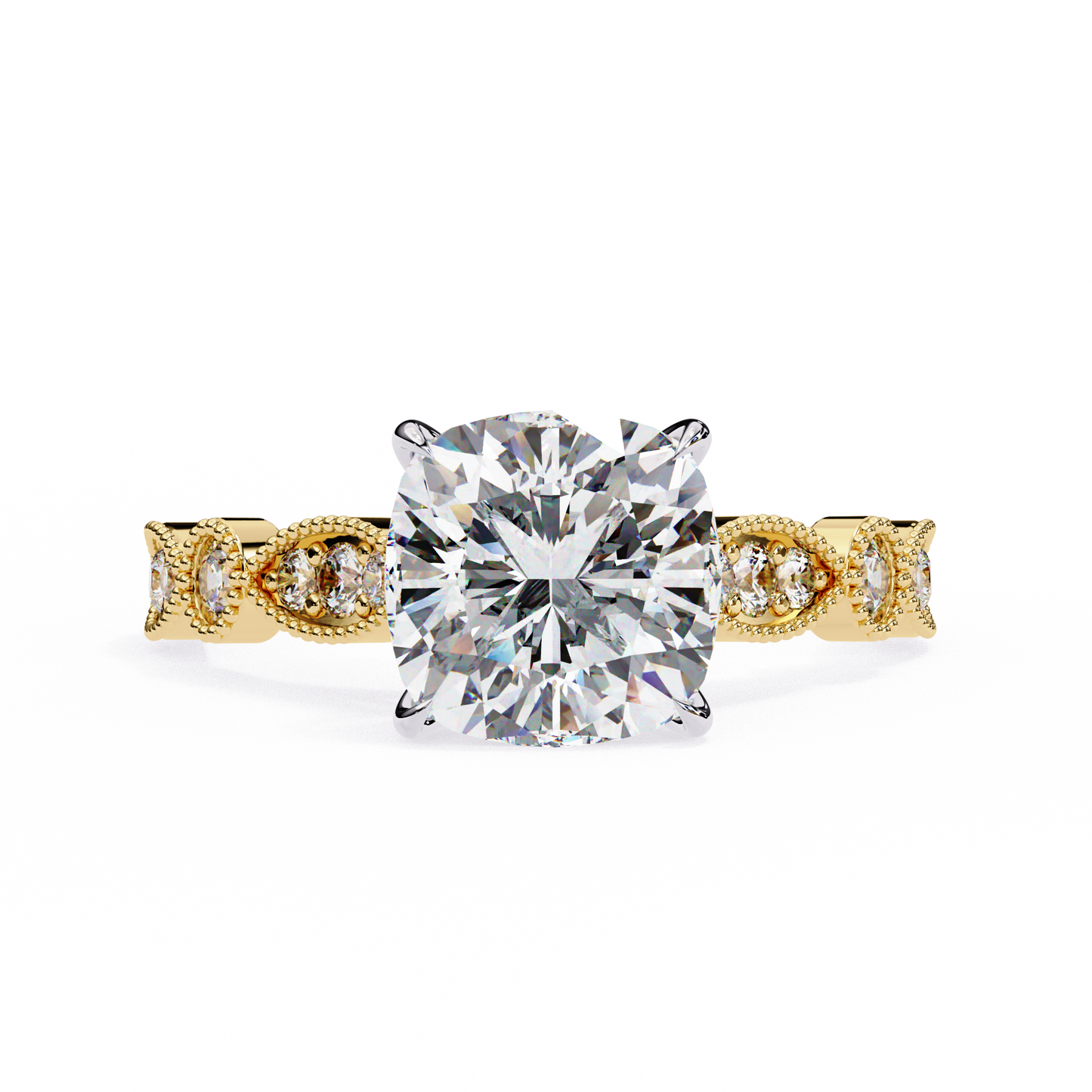 yellow gold / moissanite, yellow gold / lab grown