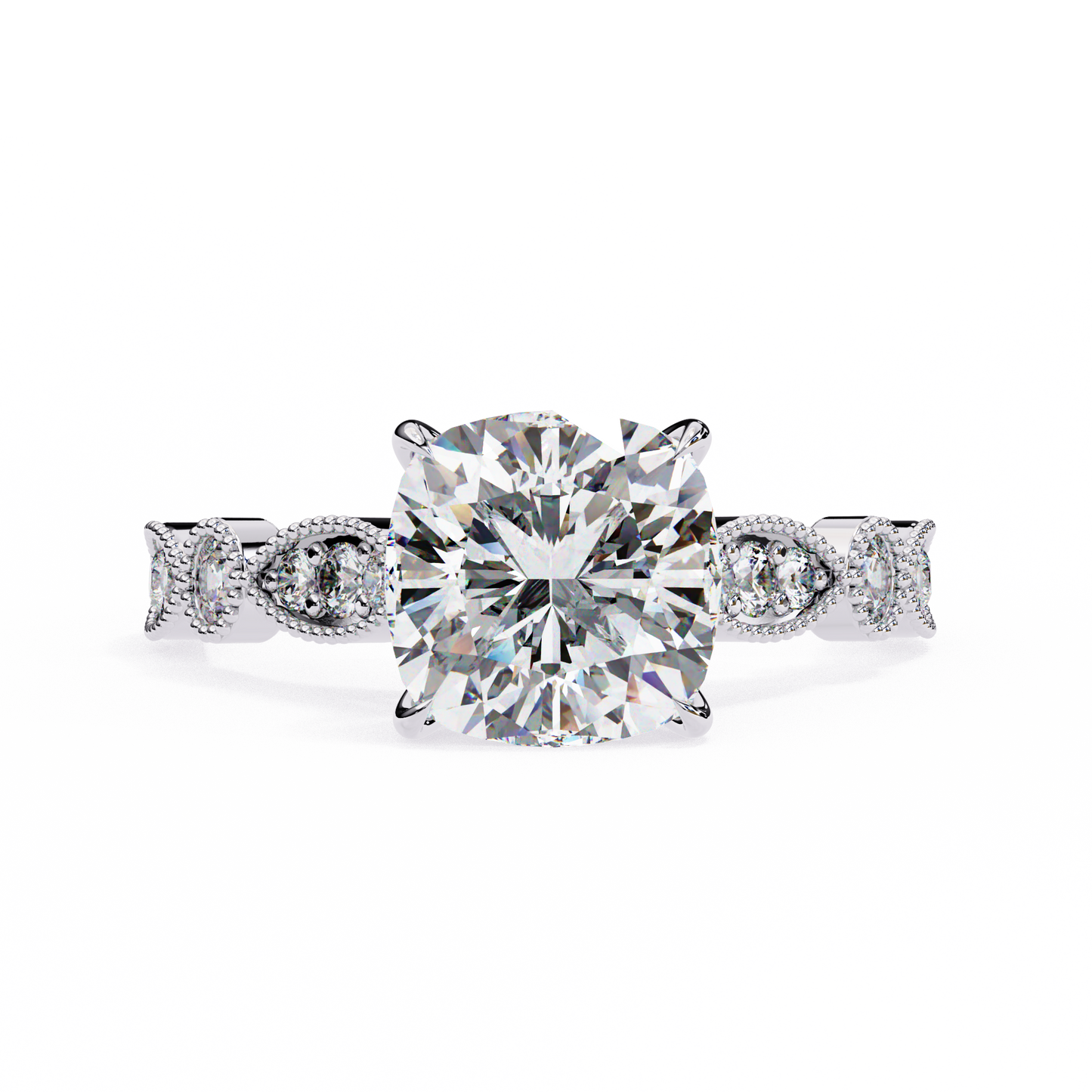 white gold / moissanite, white gold / lab grown