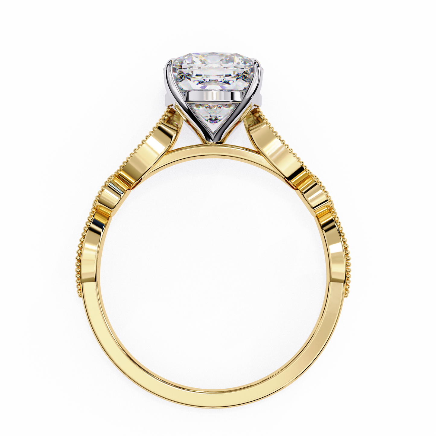 yellow gold / moissanite, yellow gold / lab grown