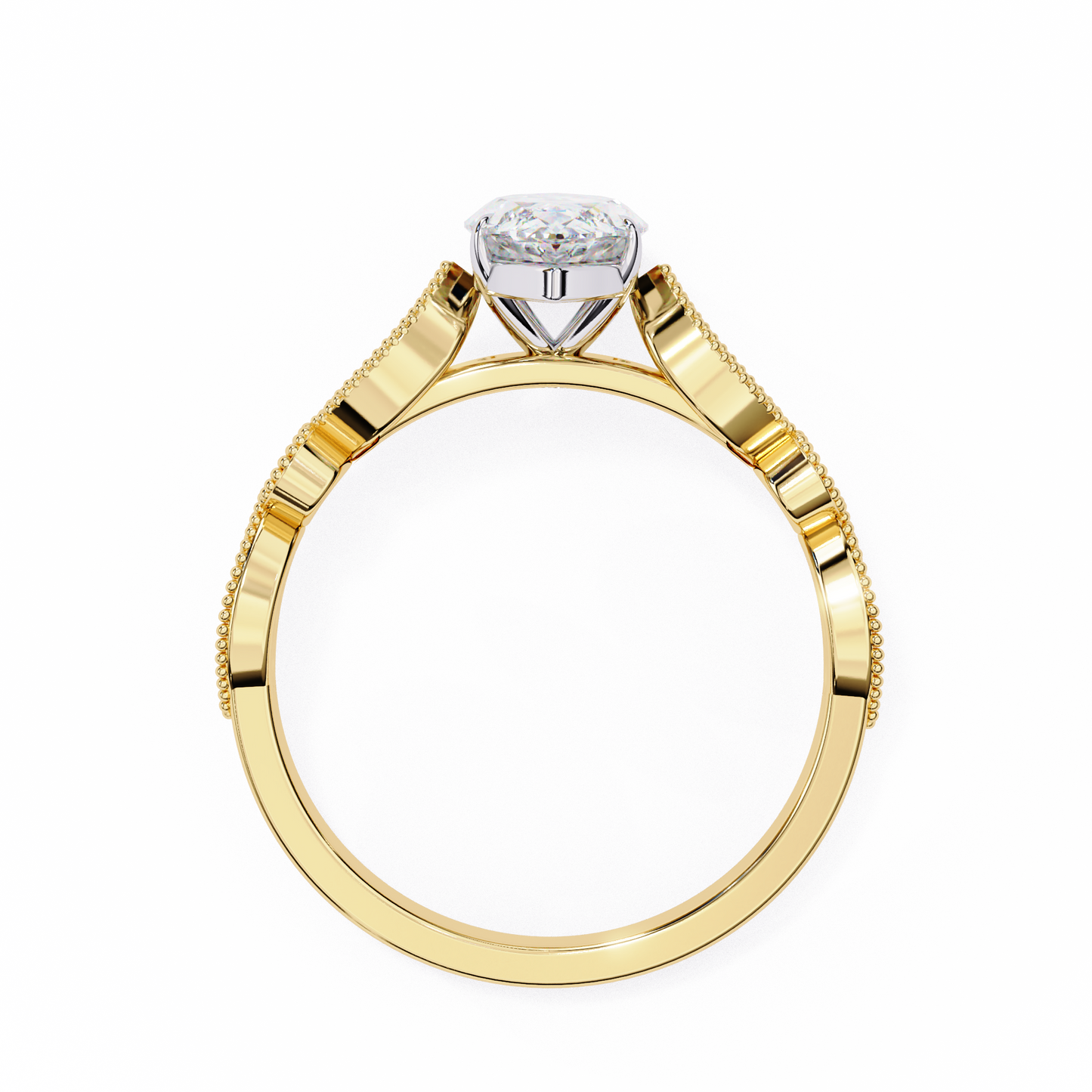 yellow gold / moissanite, yellow gold / lab grown