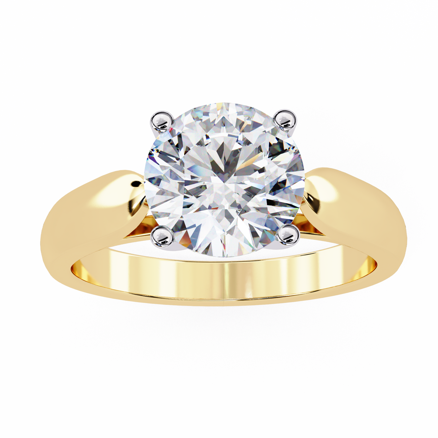 yellow gold / moissanite, yellow gold / lab grown