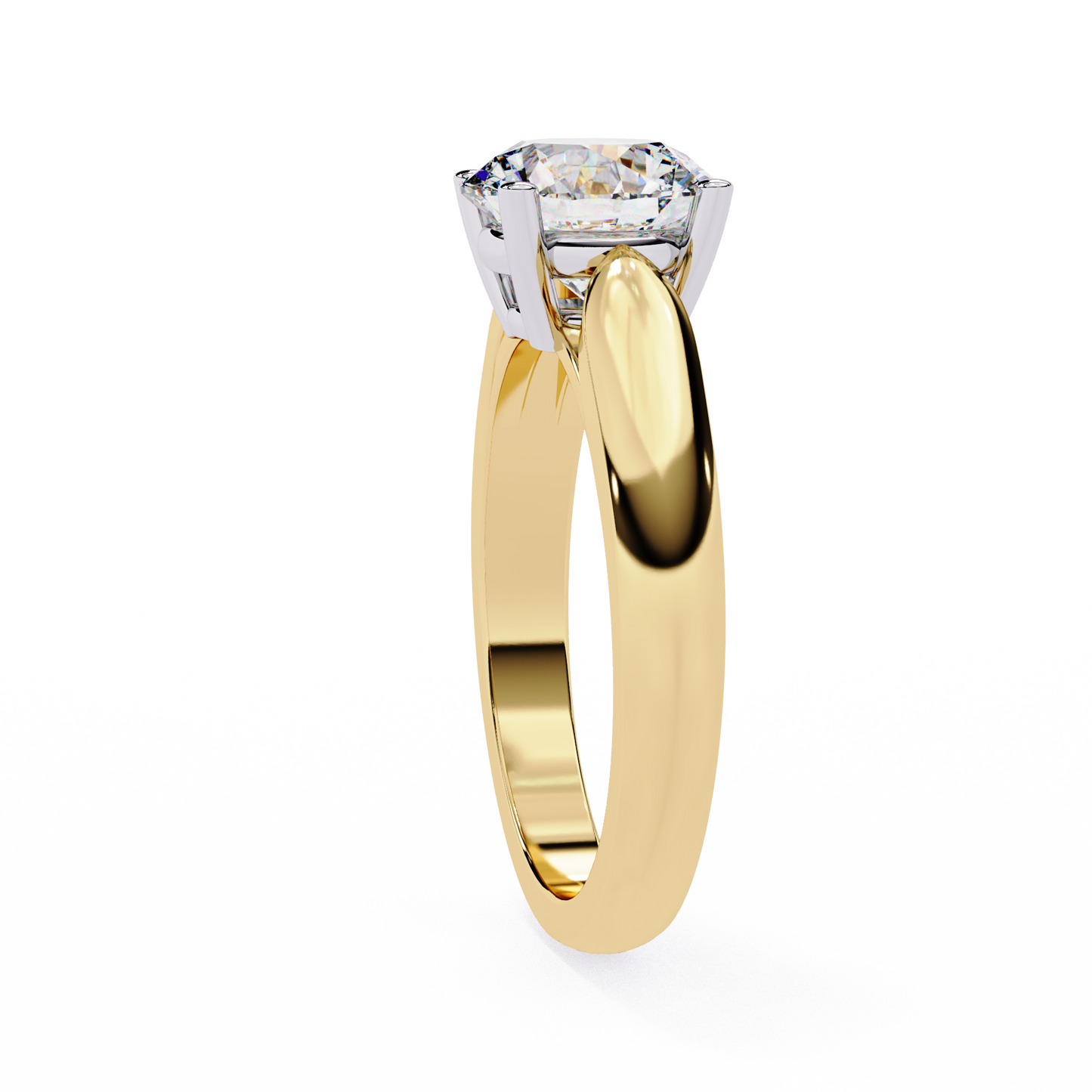 yellow gold / moissanite, yellow gold / lab grown
