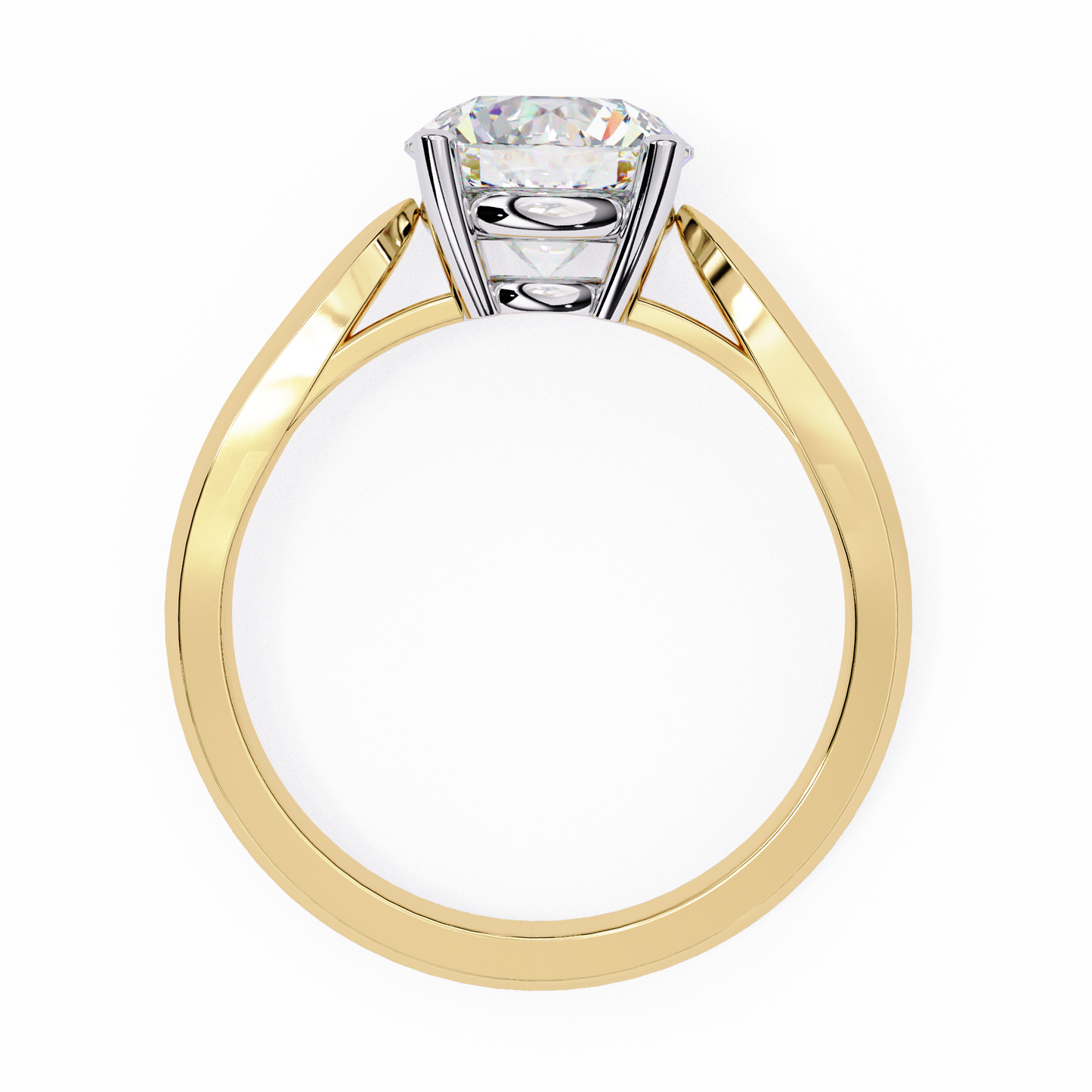 yellow gold / moissanite, yellow gold / lab grown