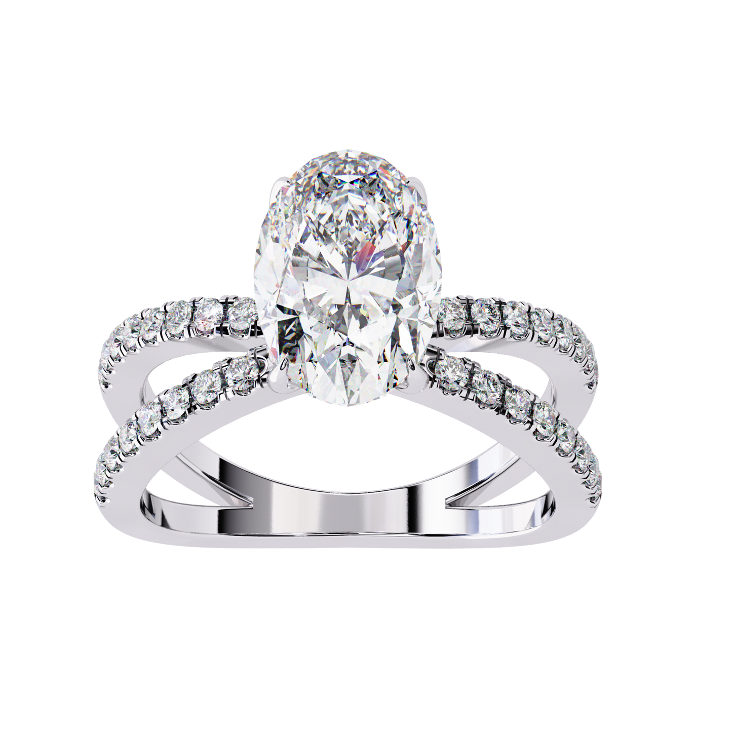 white gold / moissanite, white gold / lab grown