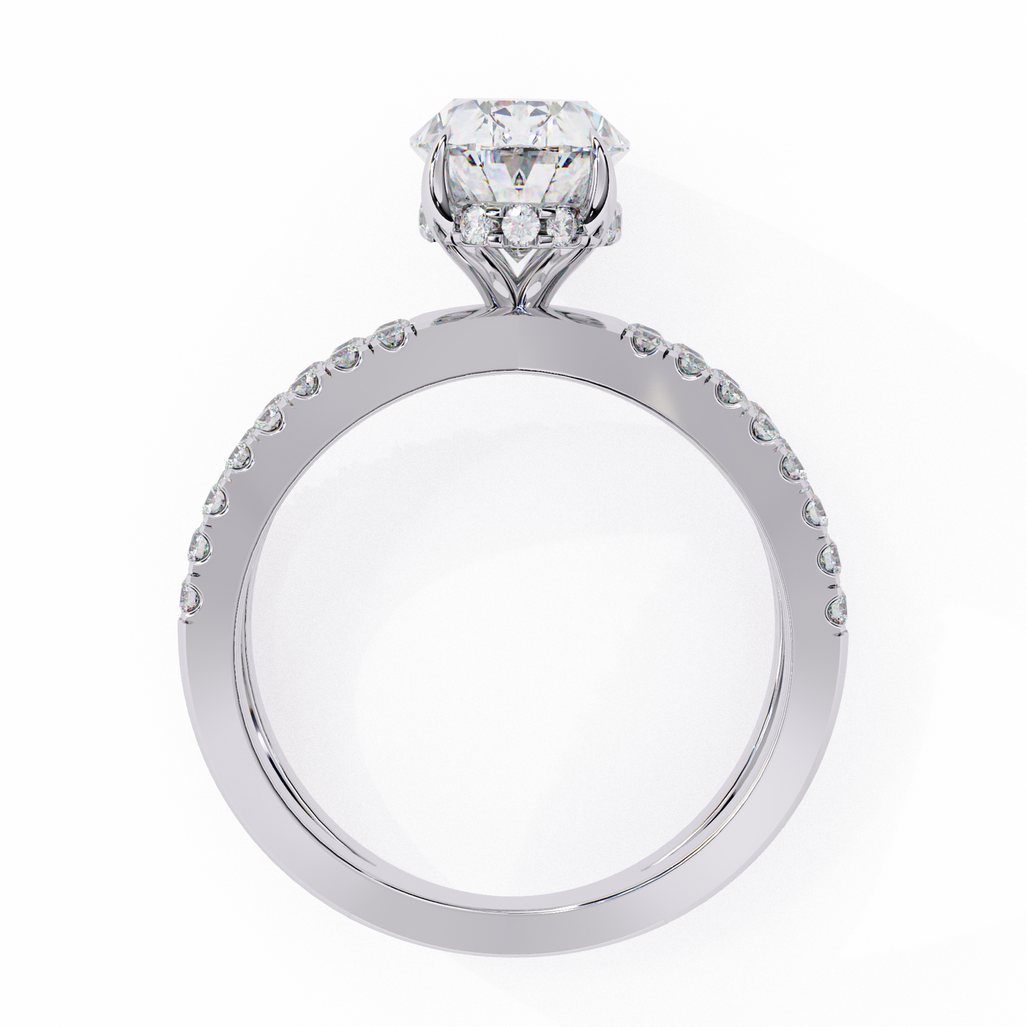 white gold / moissanite, white gold / lab grown