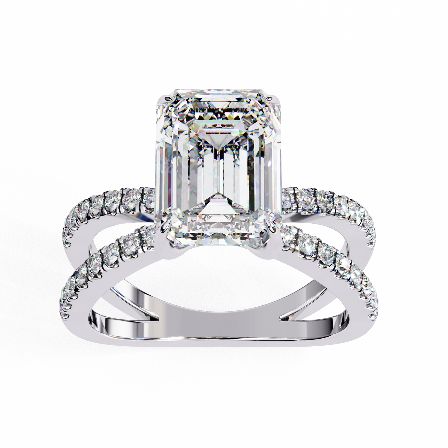 white gold / moissanite, white gold / lab grown