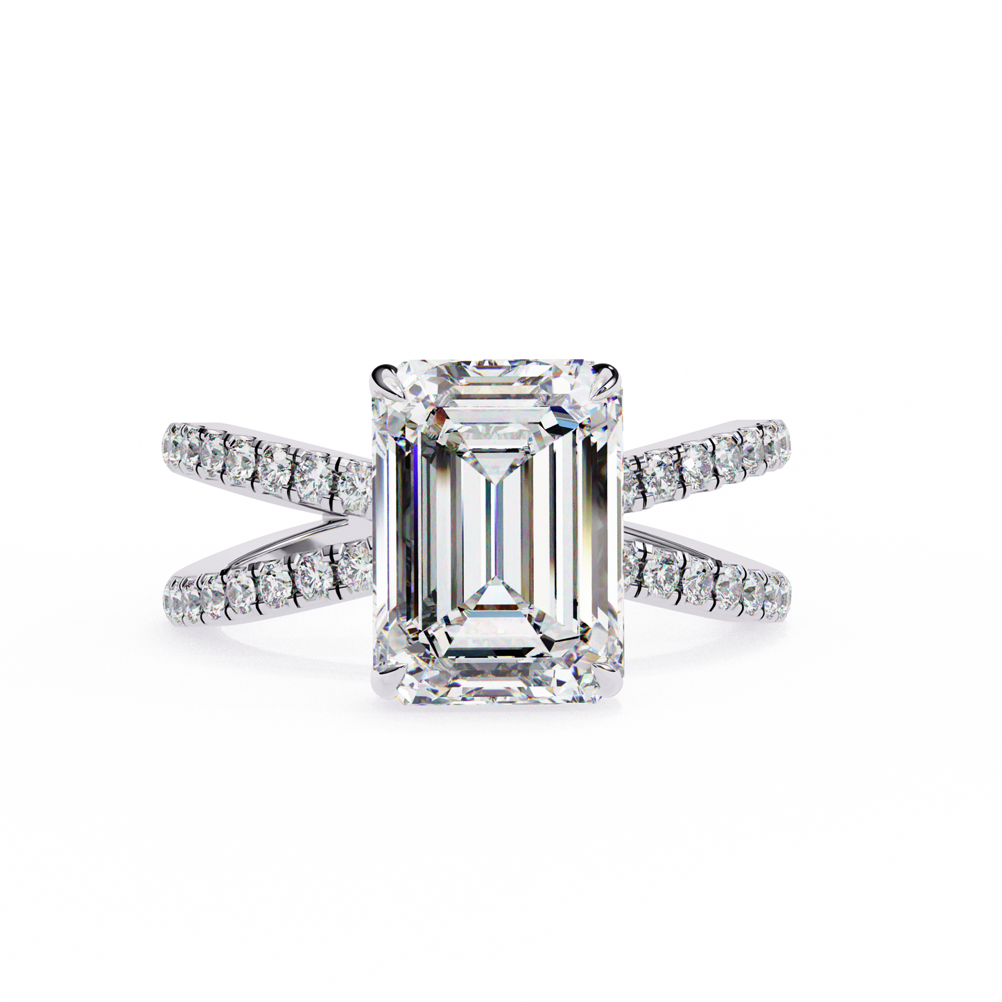 white gold / moissanite, white gold / lab grown
