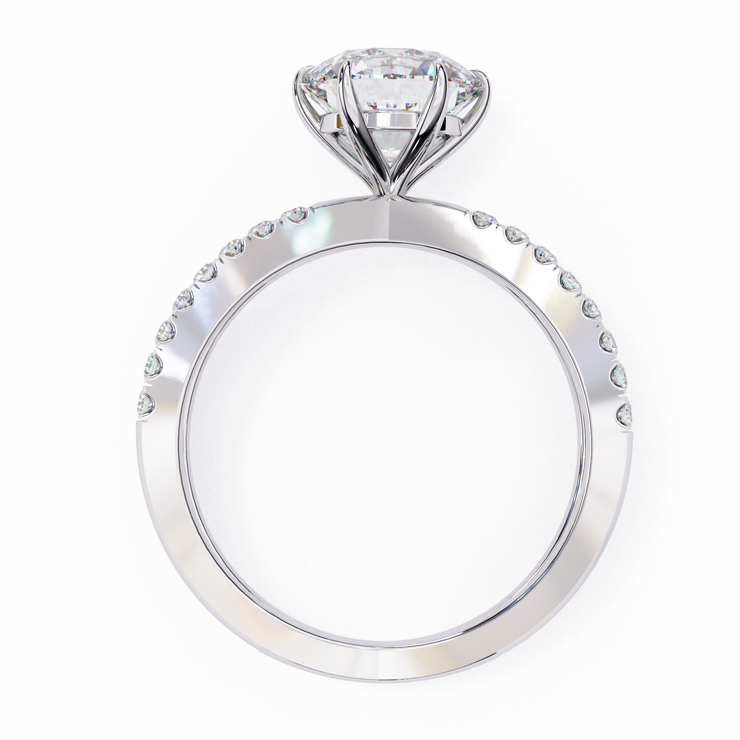 white gold / moissanite, white gold / lab grown