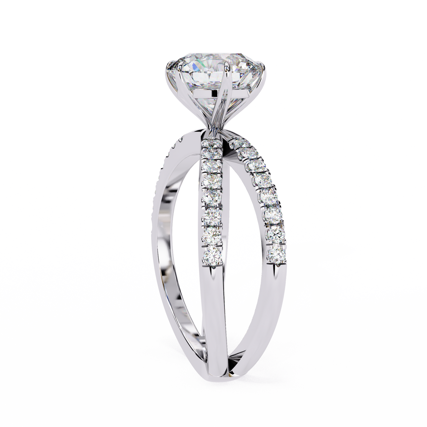 white gold / moissanite, white gold / lab grown