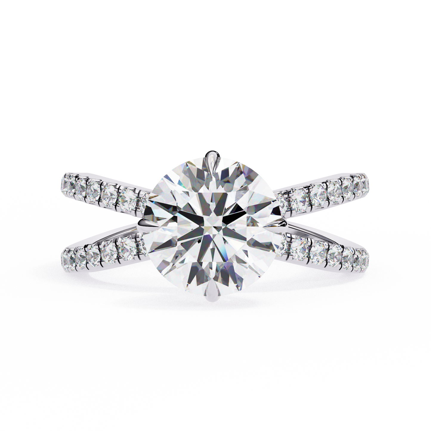 white gold / moissanite, white gold / lab grown
