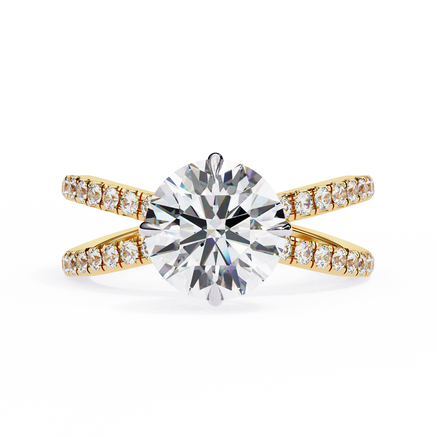 yellow gold / moissanite, yellow gold / lab grown