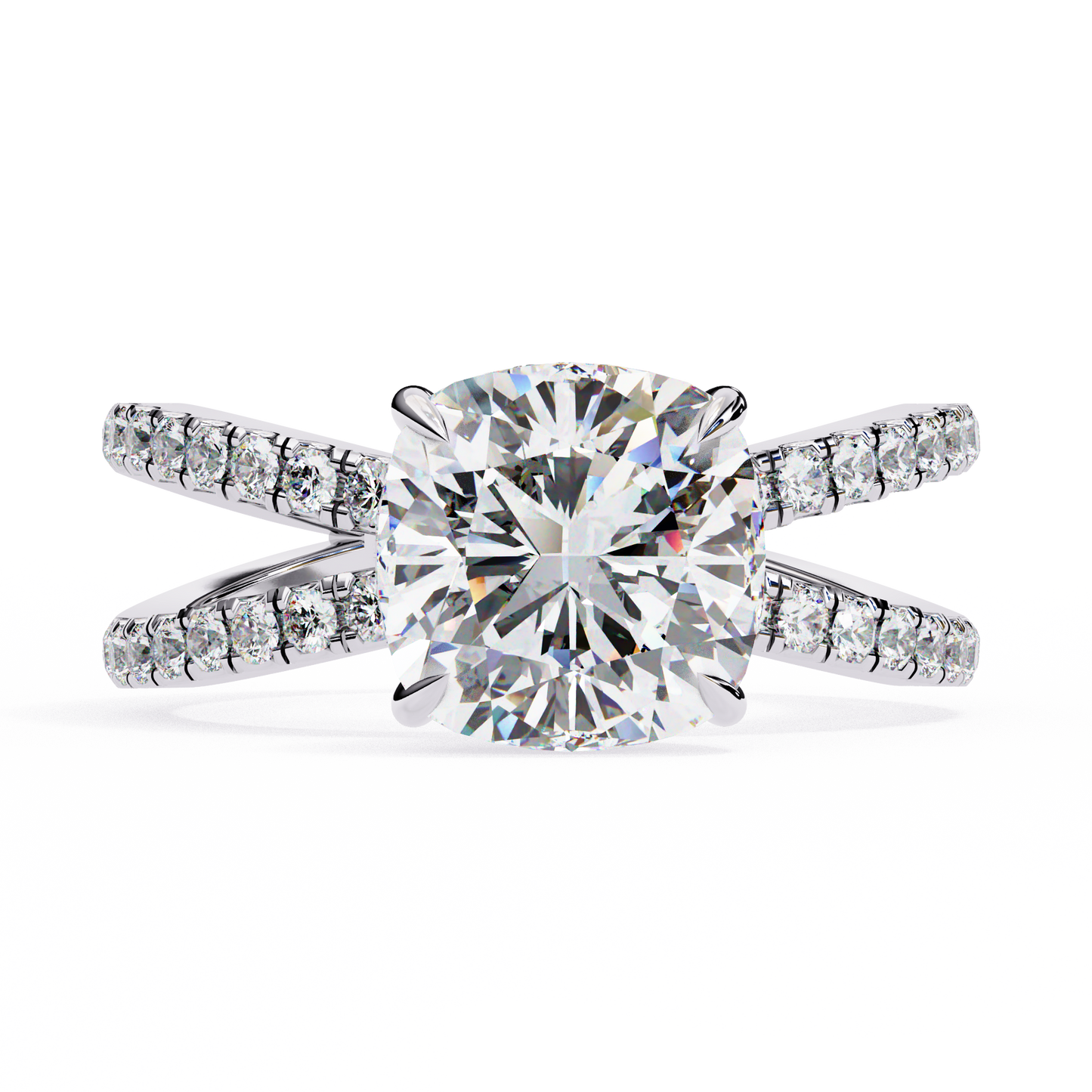 white gold / moissanite, white gold / lab grown