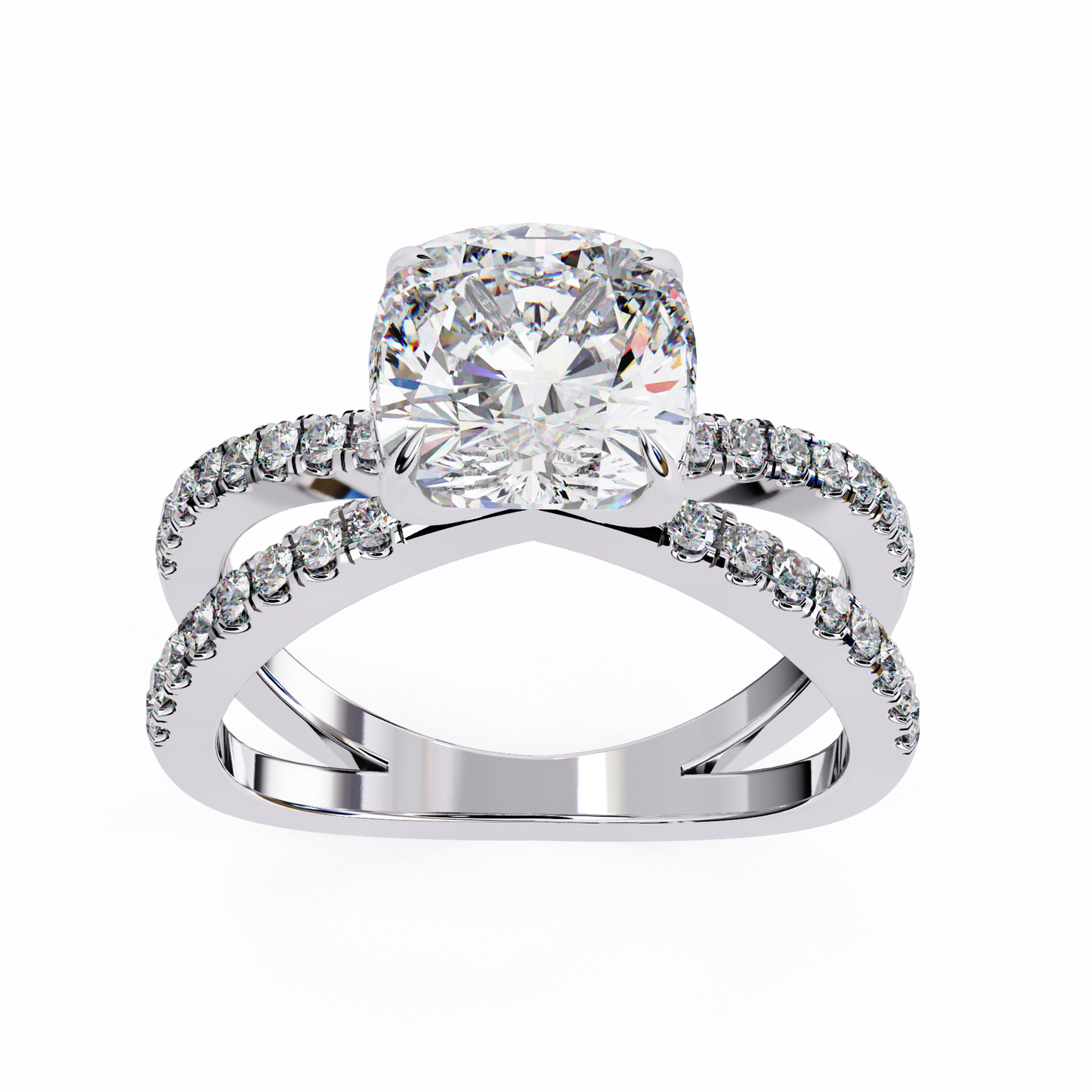 white gold / moissanite, white gold / lab grown