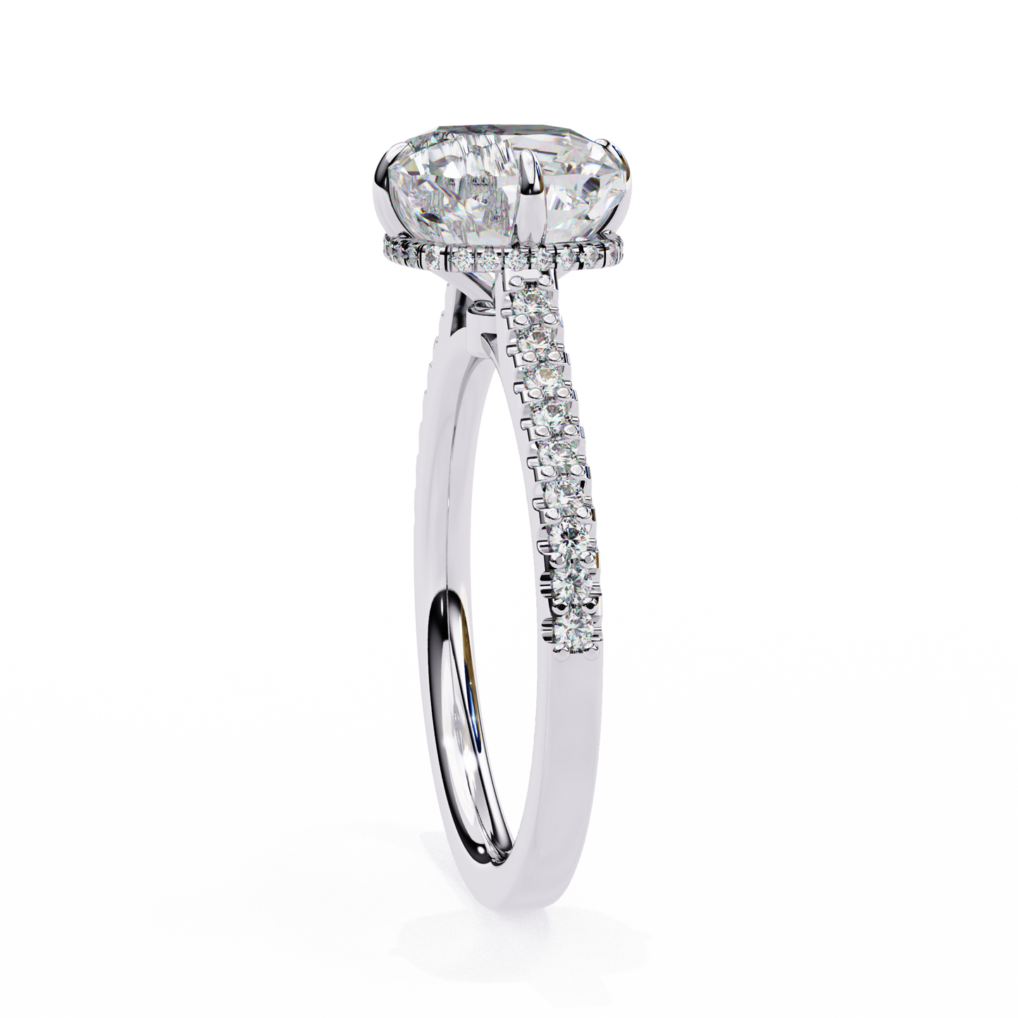 white gold / moissanite, white gold / lab grown, 925 silver / moissanite, 925 silver / lab grown