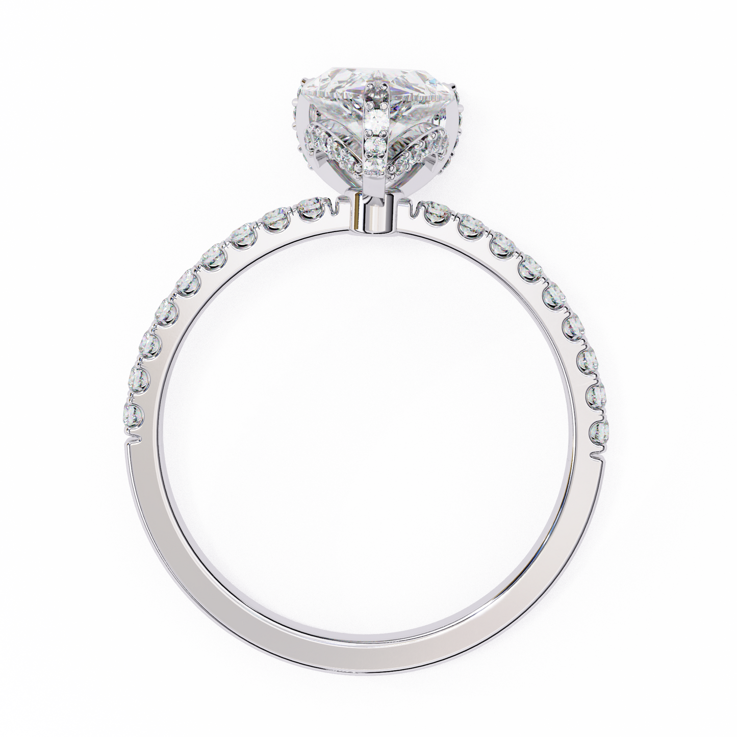 white gold / moissanite, white gold / lab grown, 925 silver / moissanite, 925 silver / lab grown