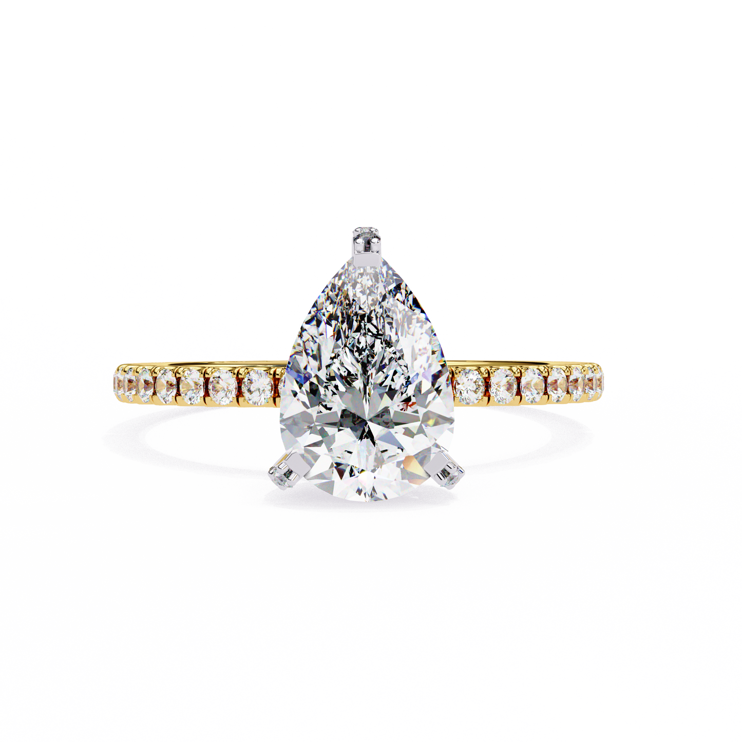 yellow gold / moissanite, yellow gold / lab grown