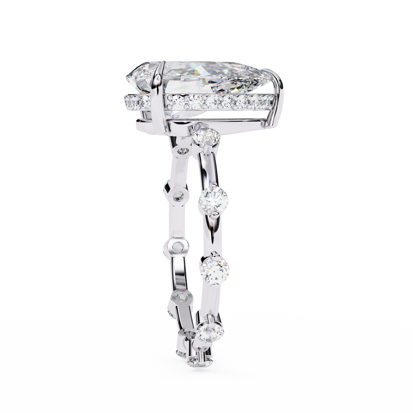 white gold / moissanite, white gold / lab grown, 925 silver / moissanite, 925 silver / lab grown