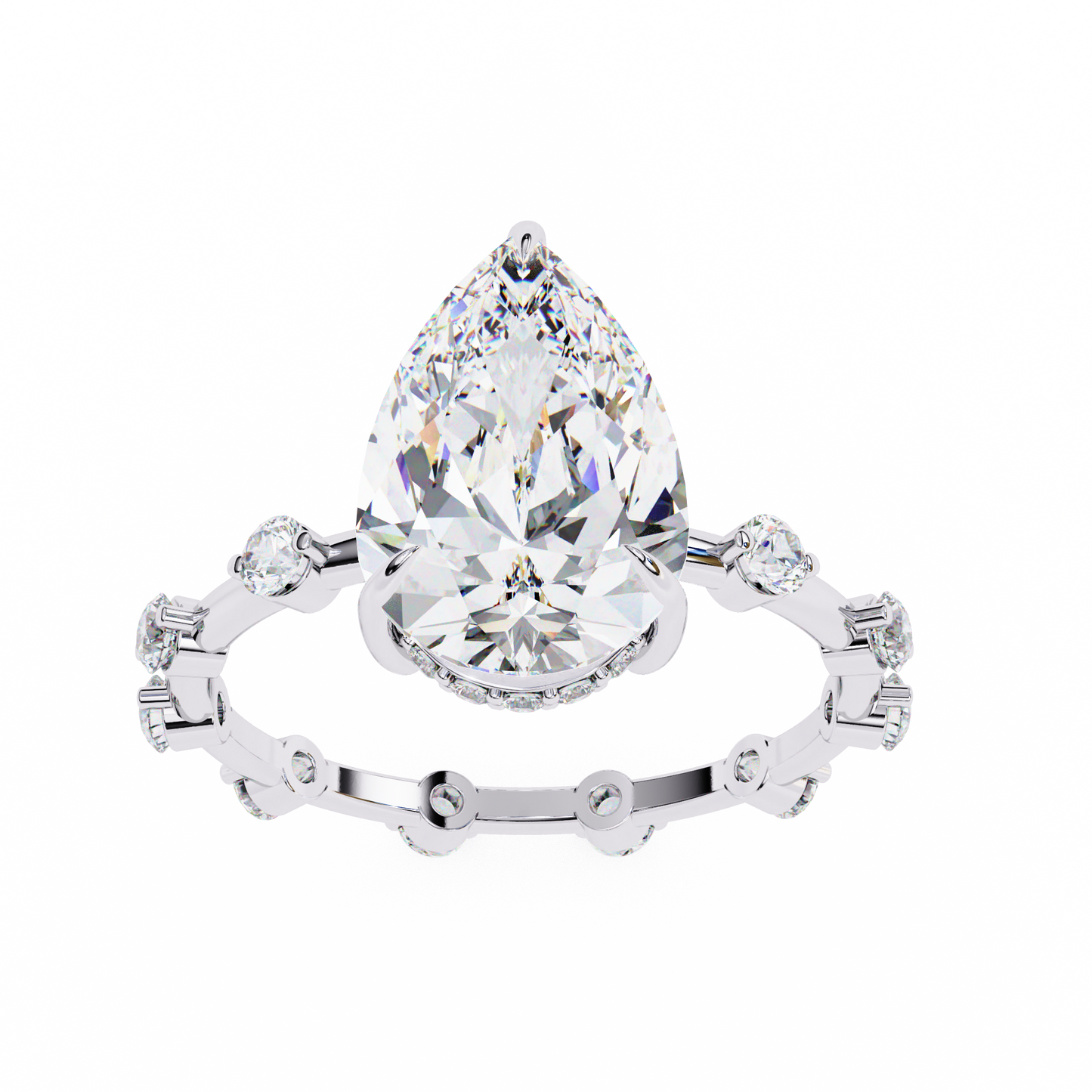 white gold / moissanite, white gold / lab grown, 925 silver / moissanite, 925 silver / lab grown