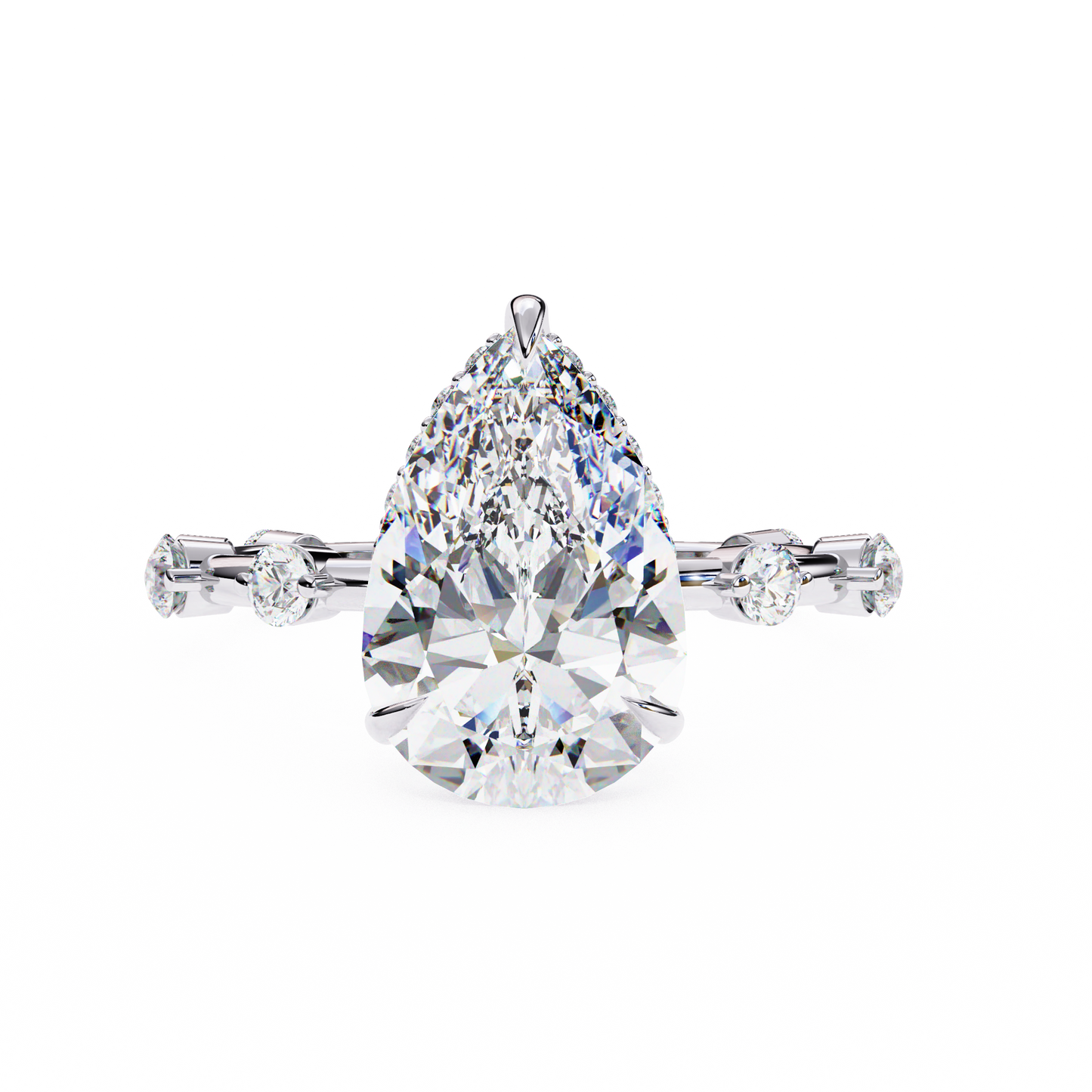 white gold / moissanite, white gold / lab grown, 925 silver / moissanite, 925 silver / lab grown