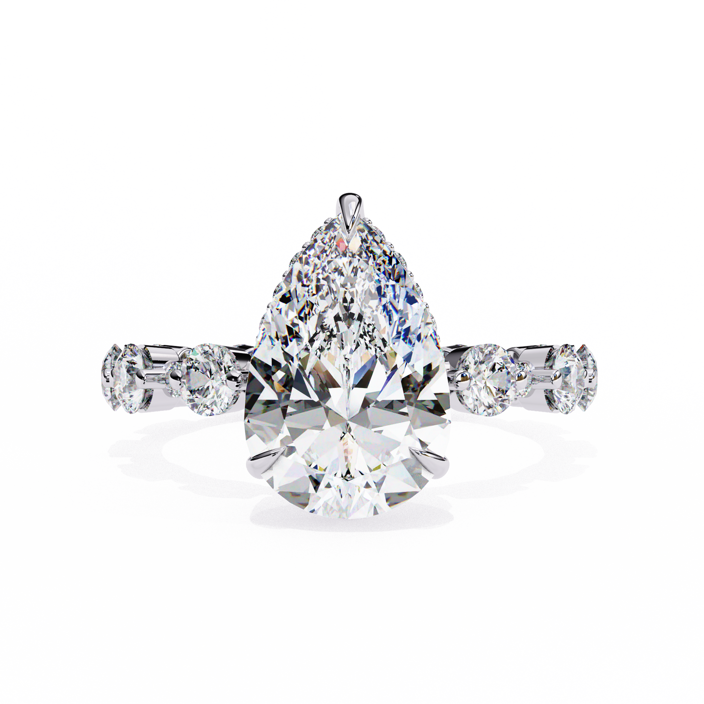 white gold / moissanite, white gold / lab grown, 925 silver / moissanite, 925 silver / lab grown
