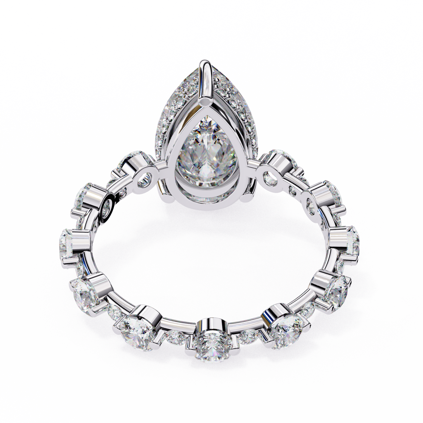 white gold / moissanite, white gold / lab grown, 925 silver / moissanite, 925 silver / lab grown