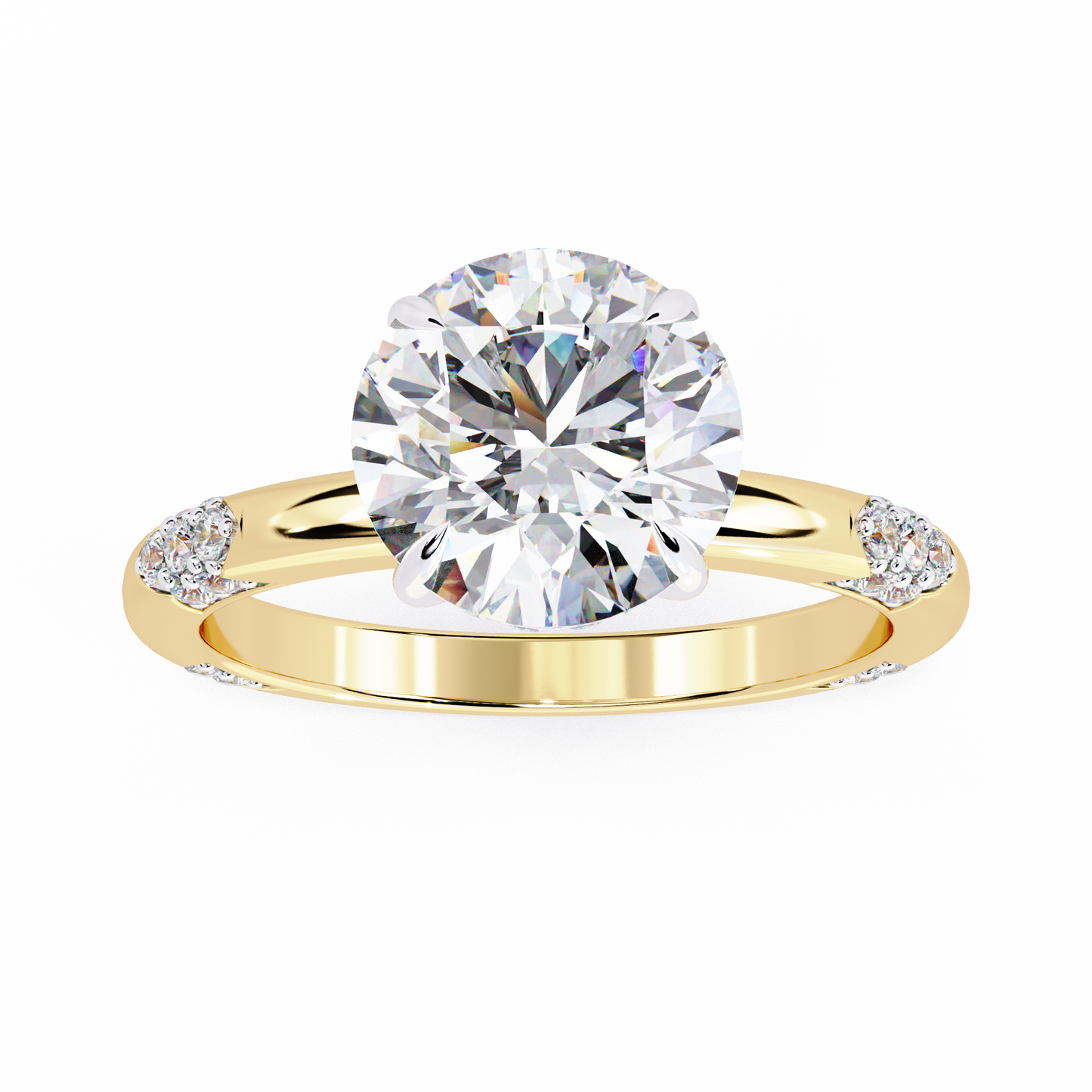 yellow gold / moissanite, yellow gold / lab grown