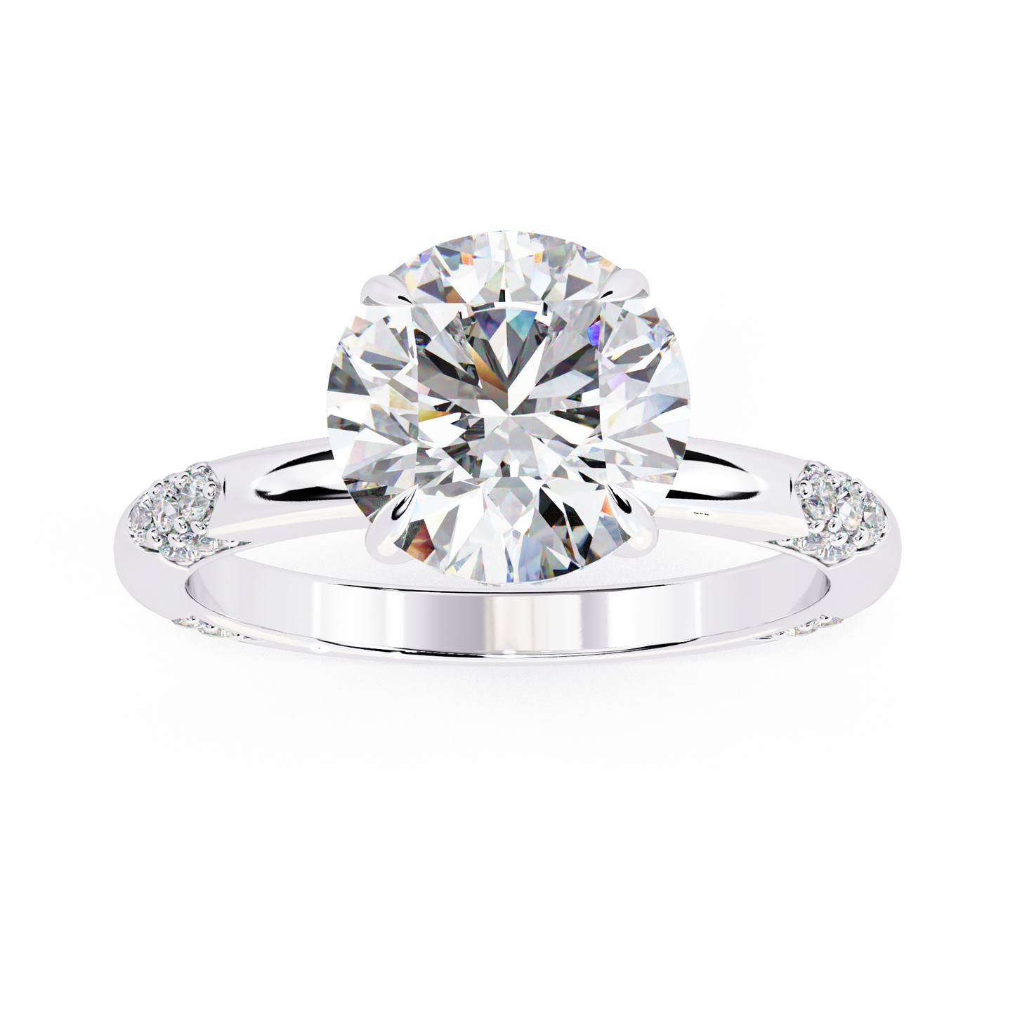 white gold / moissanite, white gold / lab grown