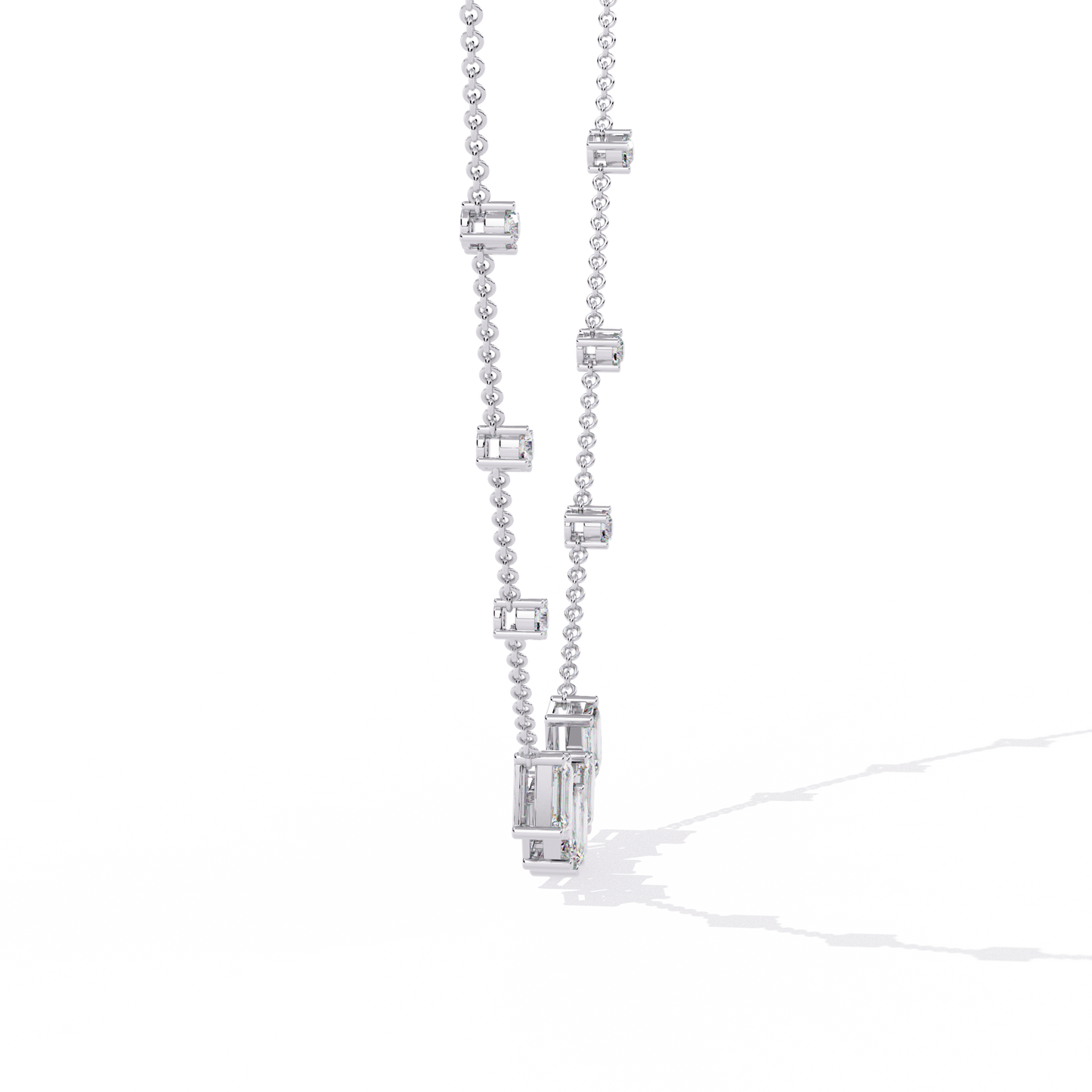 white gold / moissanite, white gold / lab grown