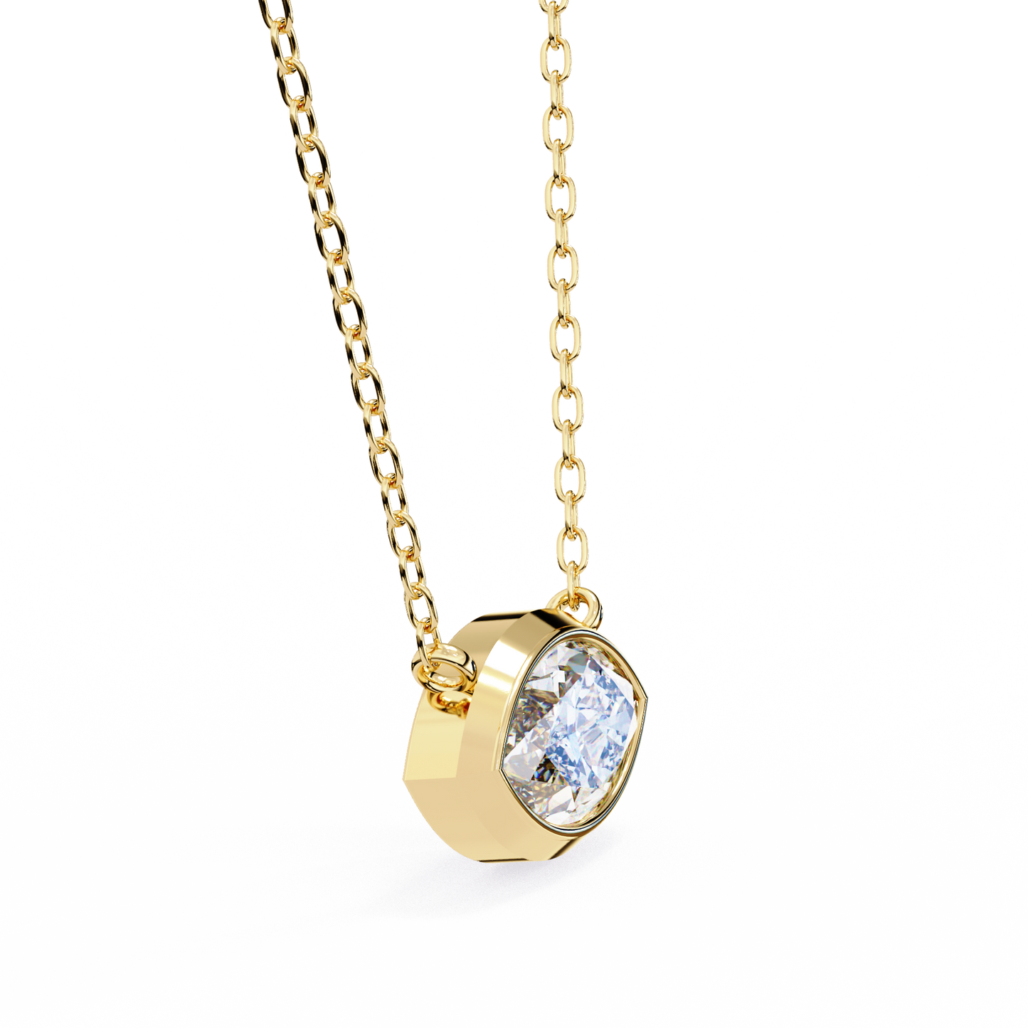 yellow gold / moissanite, yellow gold / lab grown