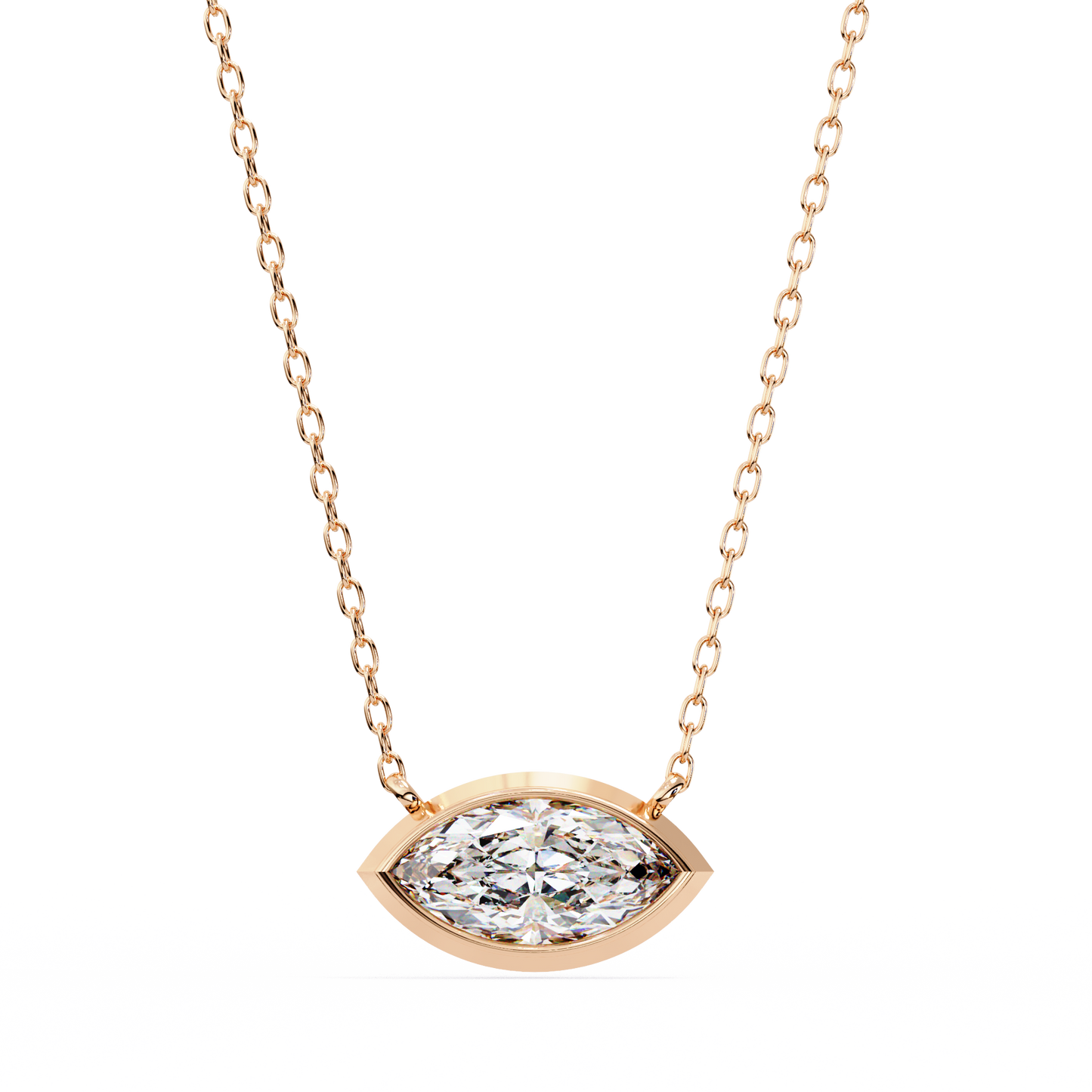 rose gold / moissanite, rose gold / lab grown