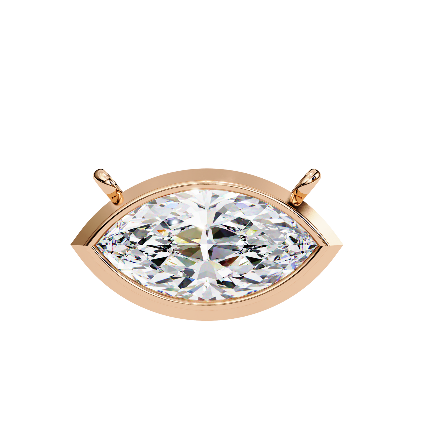 rose gold / moissanite, rose gold / lab grown