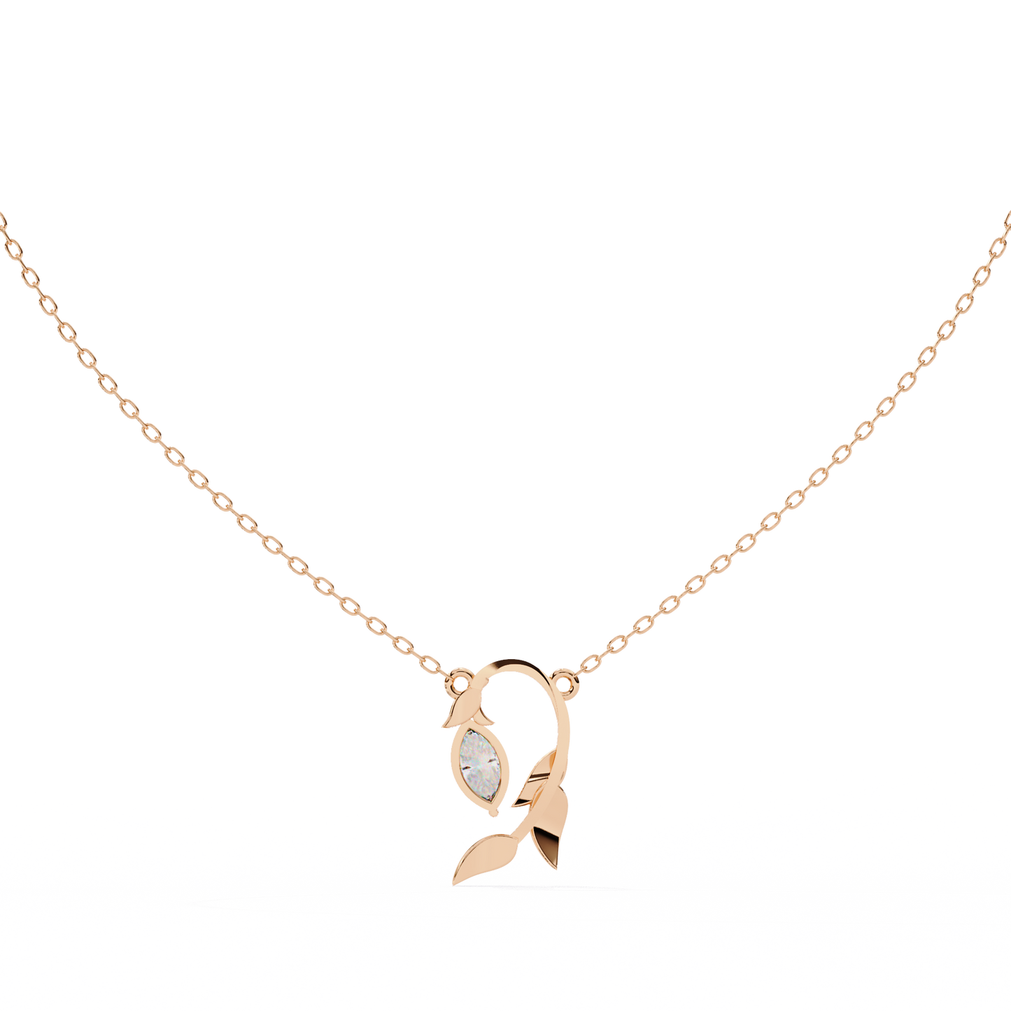 rose gold / moissanite, rose gold / lab grown