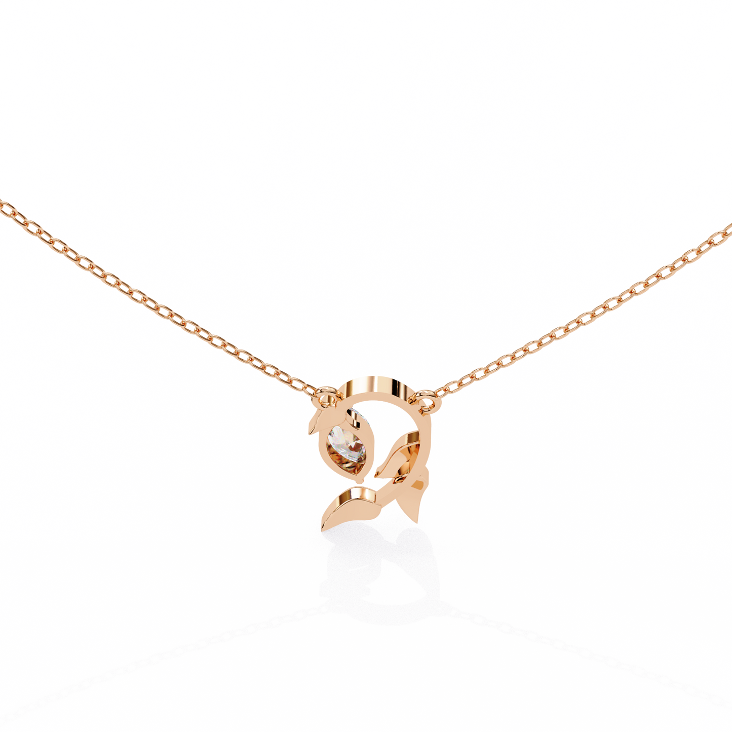 rose gold / moissanite, rose gold / lab grown