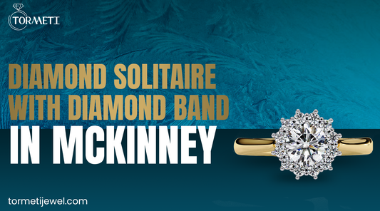 Diamond solitaire with diamond band in mckinney