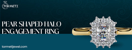 pear shaped halo engagement ring