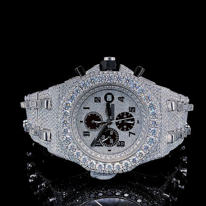 Silver & White Diamond Watch