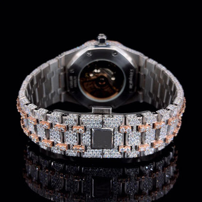 Rose White Quartz Movement Moissanite Diamond Watch