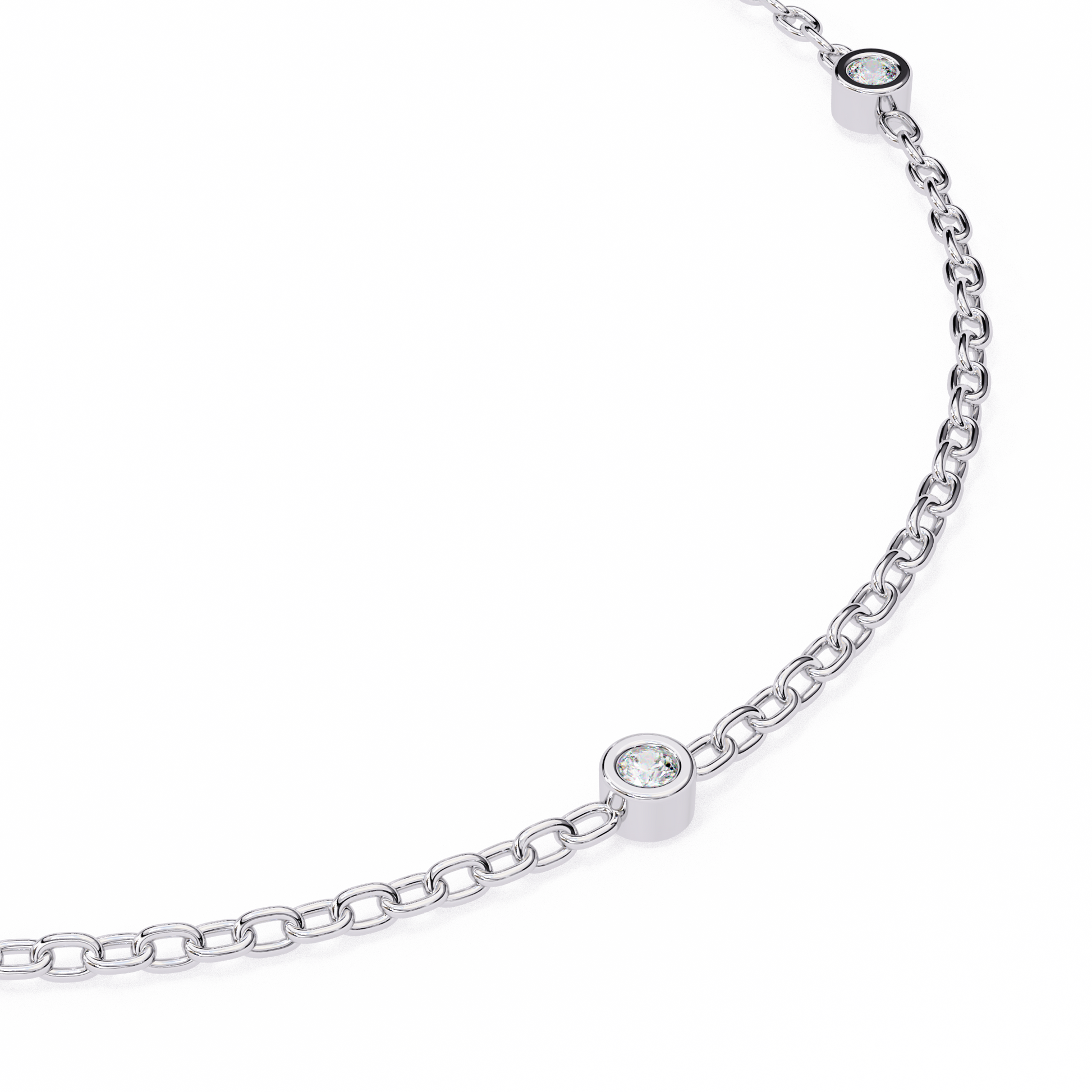 White Gold / Moissanite, White Gold / Lab Grown