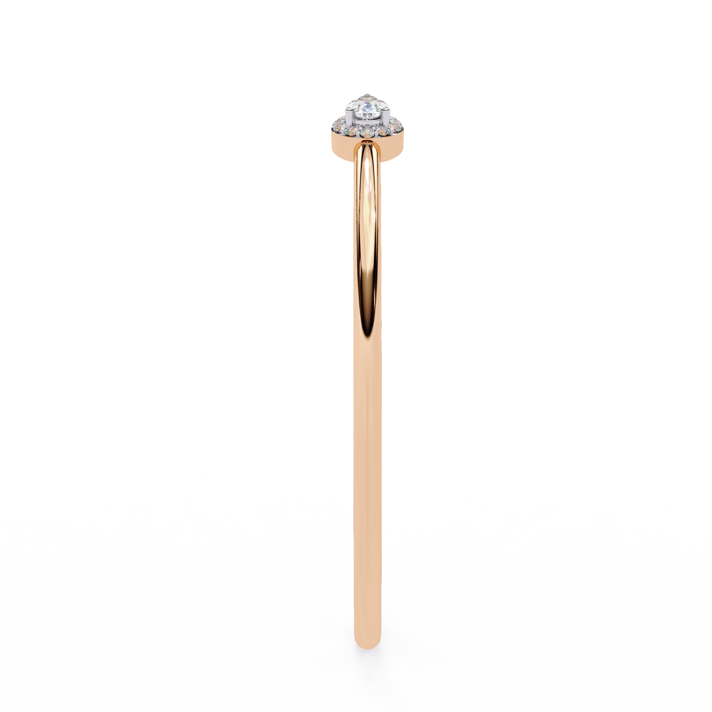 rose gold / moissanite, rose gold / lab grown