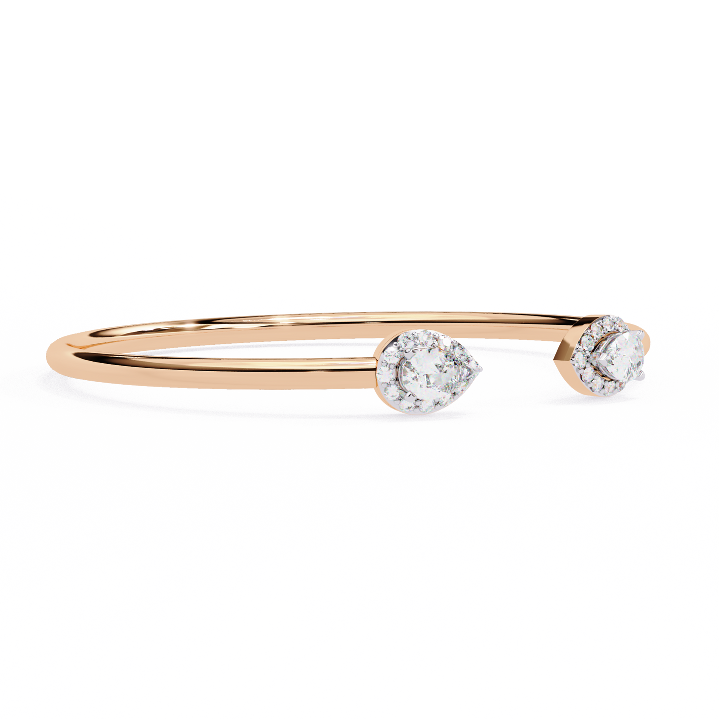 rose gold / moissanite, rose gold / lab grown