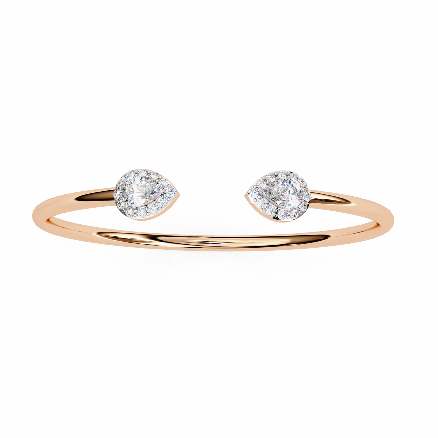 rose gold / moissanite, rose gold / lab grown